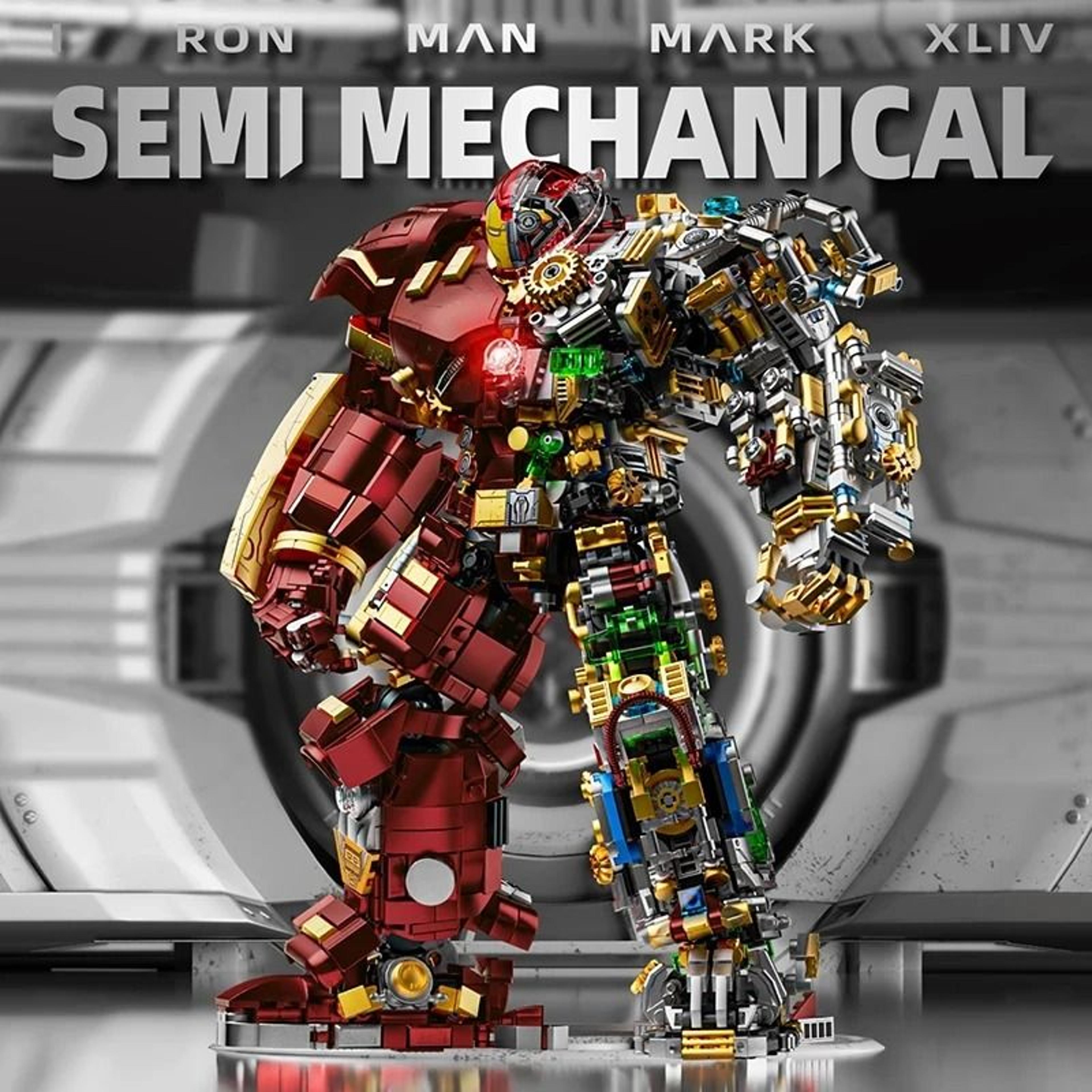 iron heroes mech building blocks action figure diy brick set