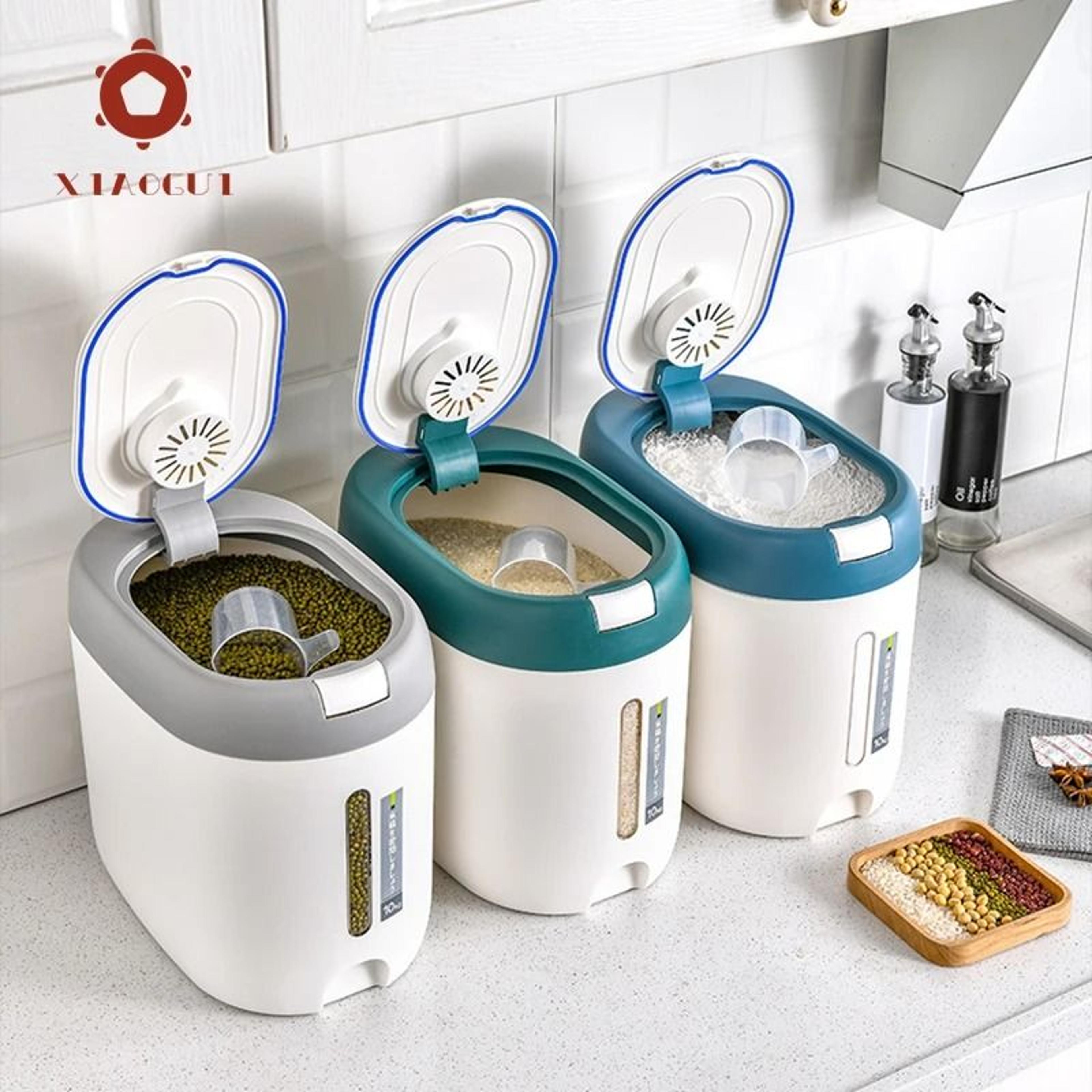 large capacity rice dispenser storage container for kitchen
