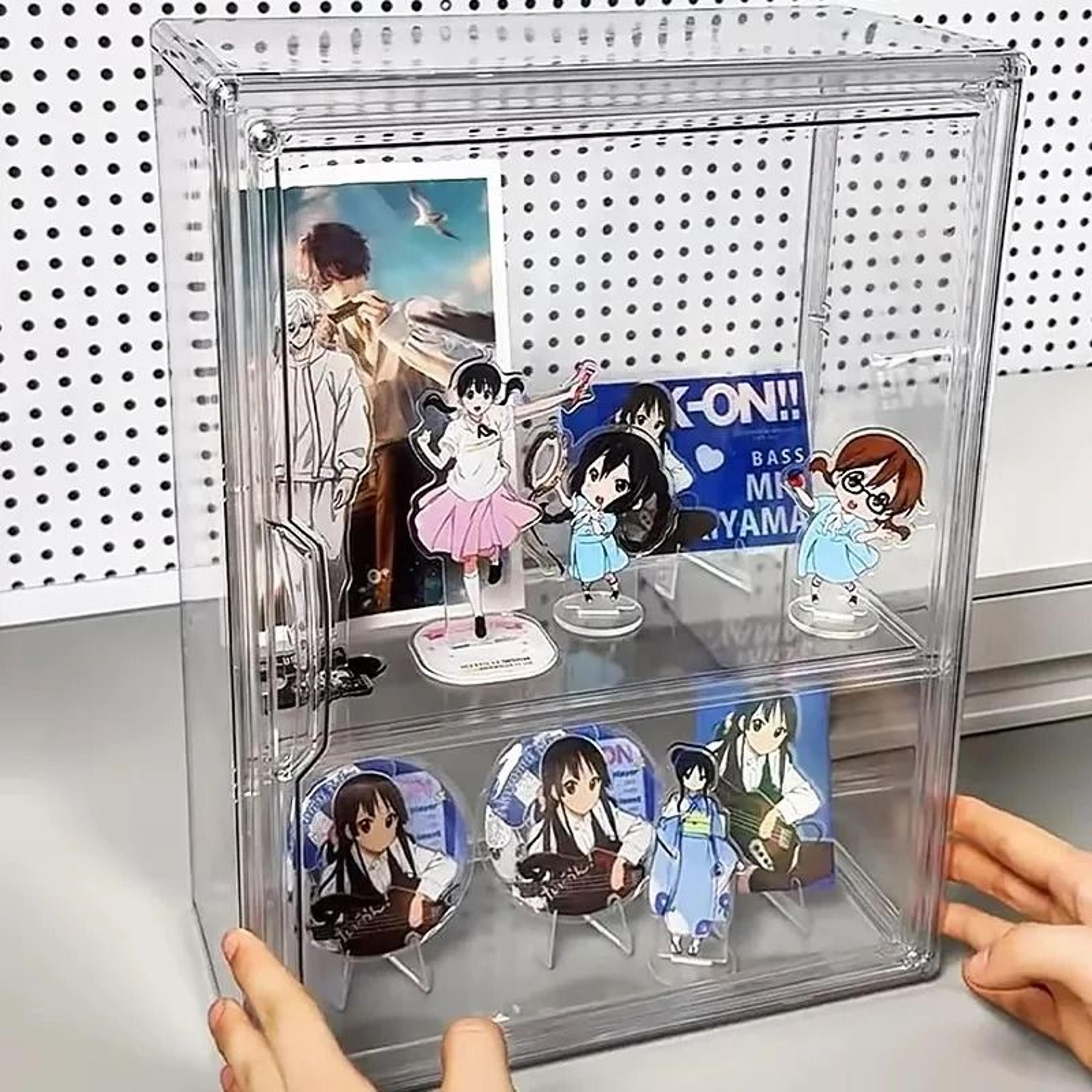 clear acrylic figure display cabinet large capacity dustproof organizer