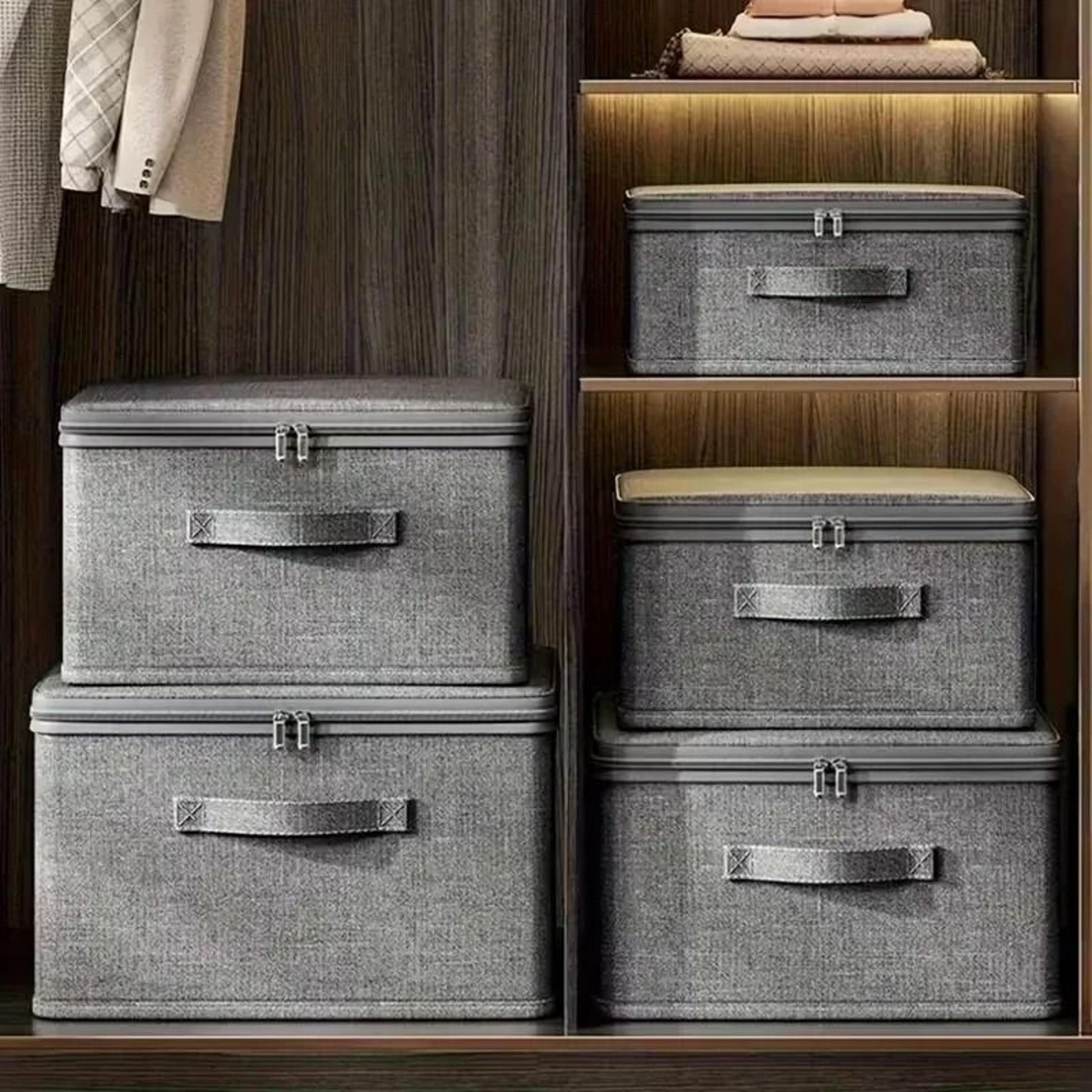 large capacity clothes storage box with zipper folding wardrobe organizer bag