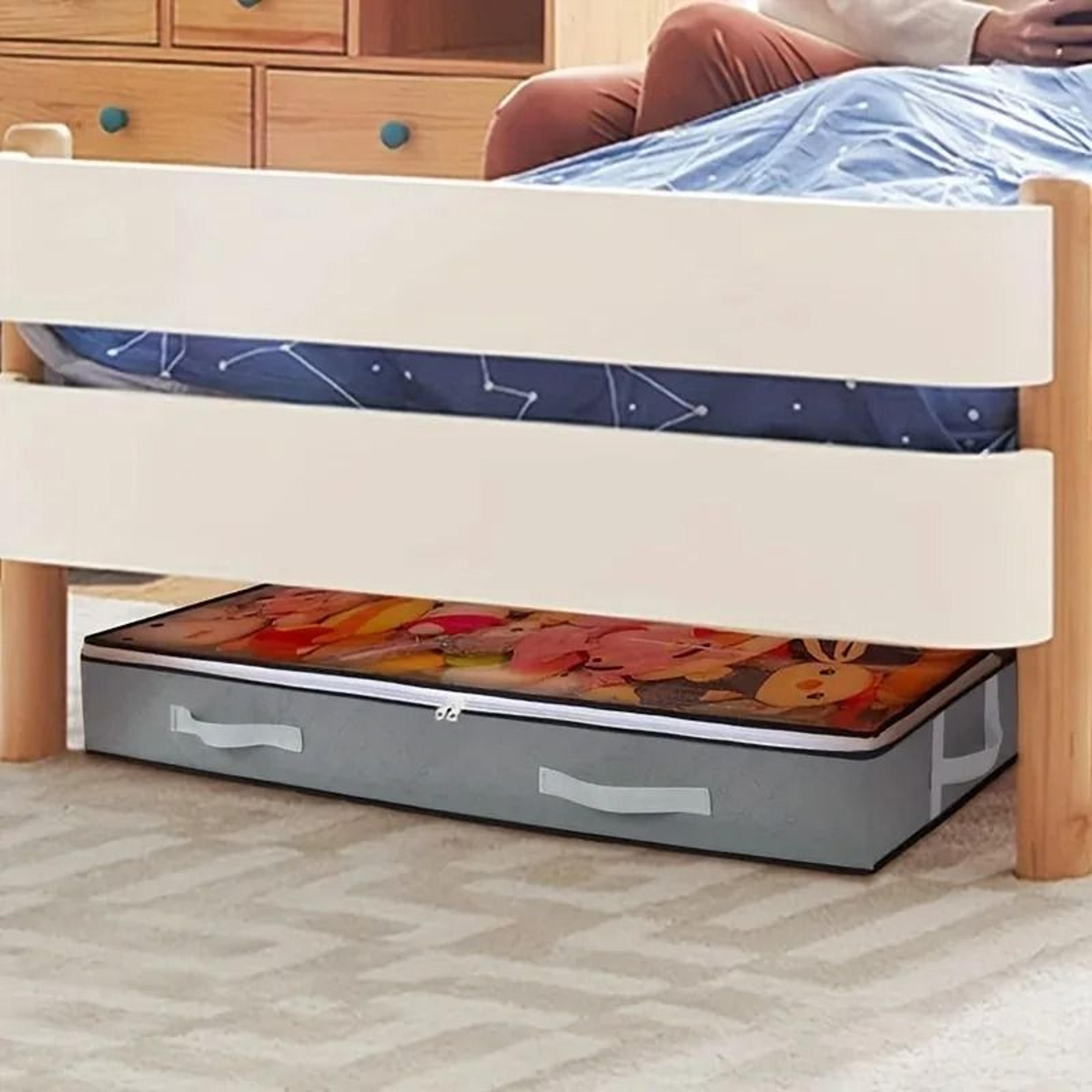 dustproof under bed storage box with reinforced handles