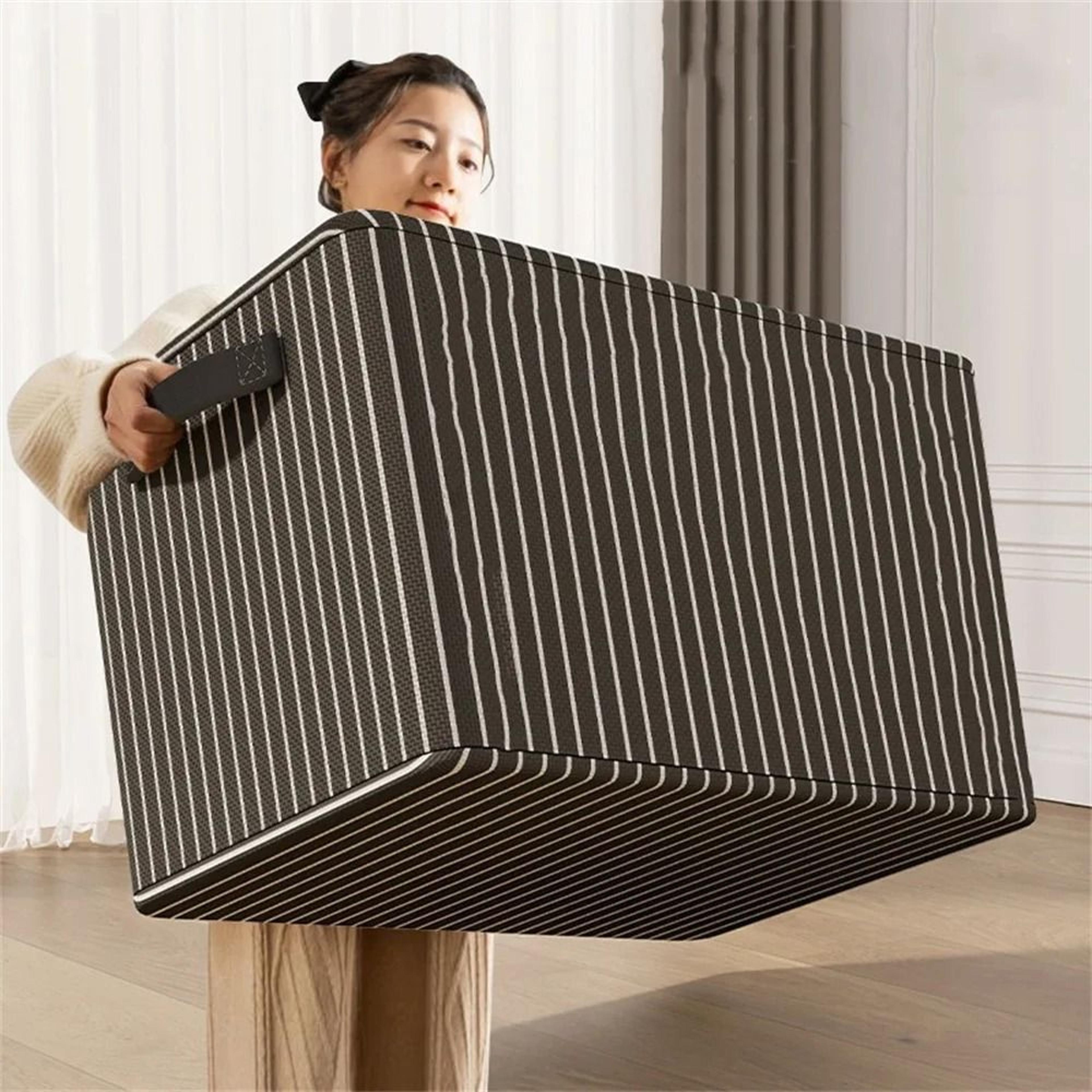 portable large capacity storage box with handles foldable dustproof organizer