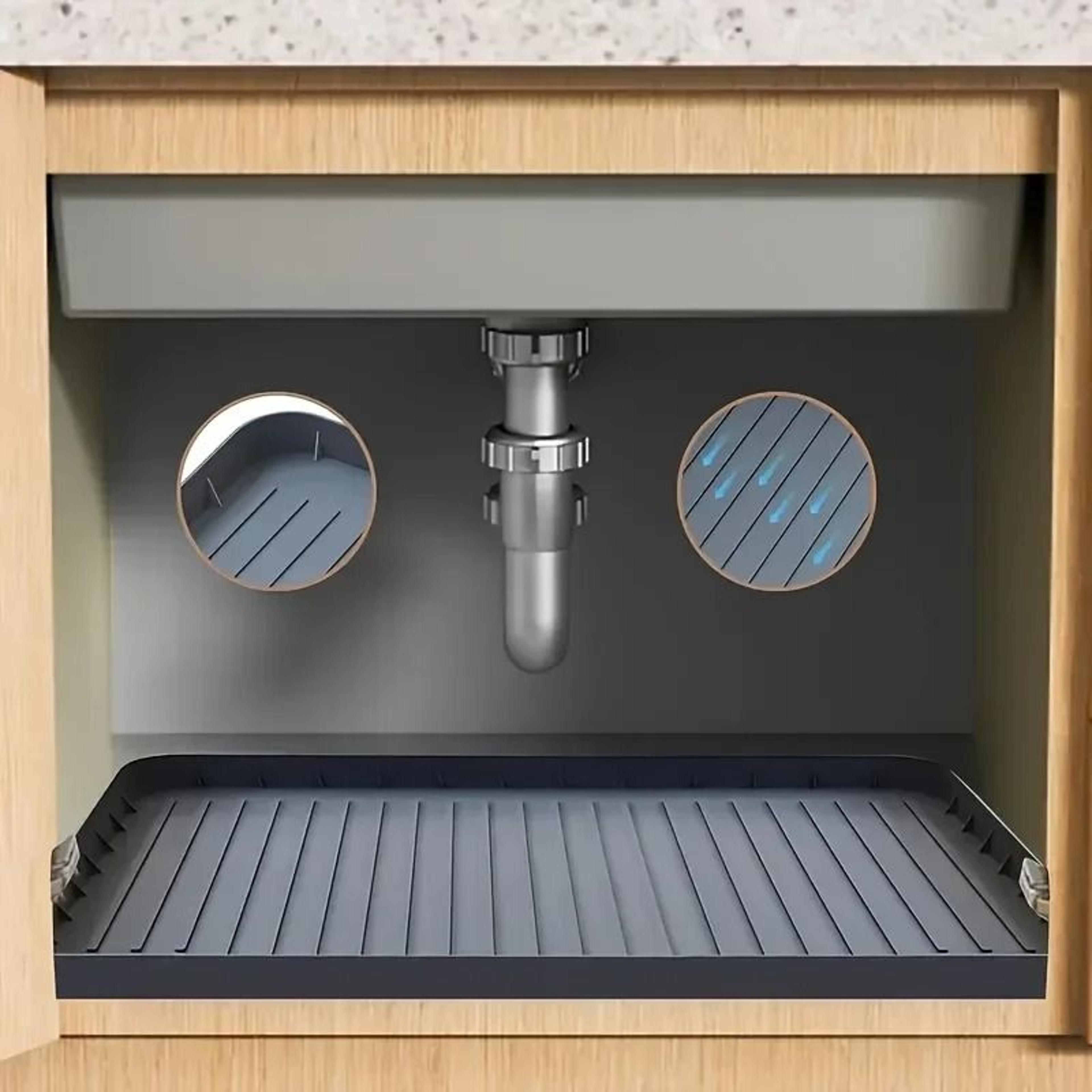 waterproof under sink mat drip tray liner for kitchen and bathroom cabinets
