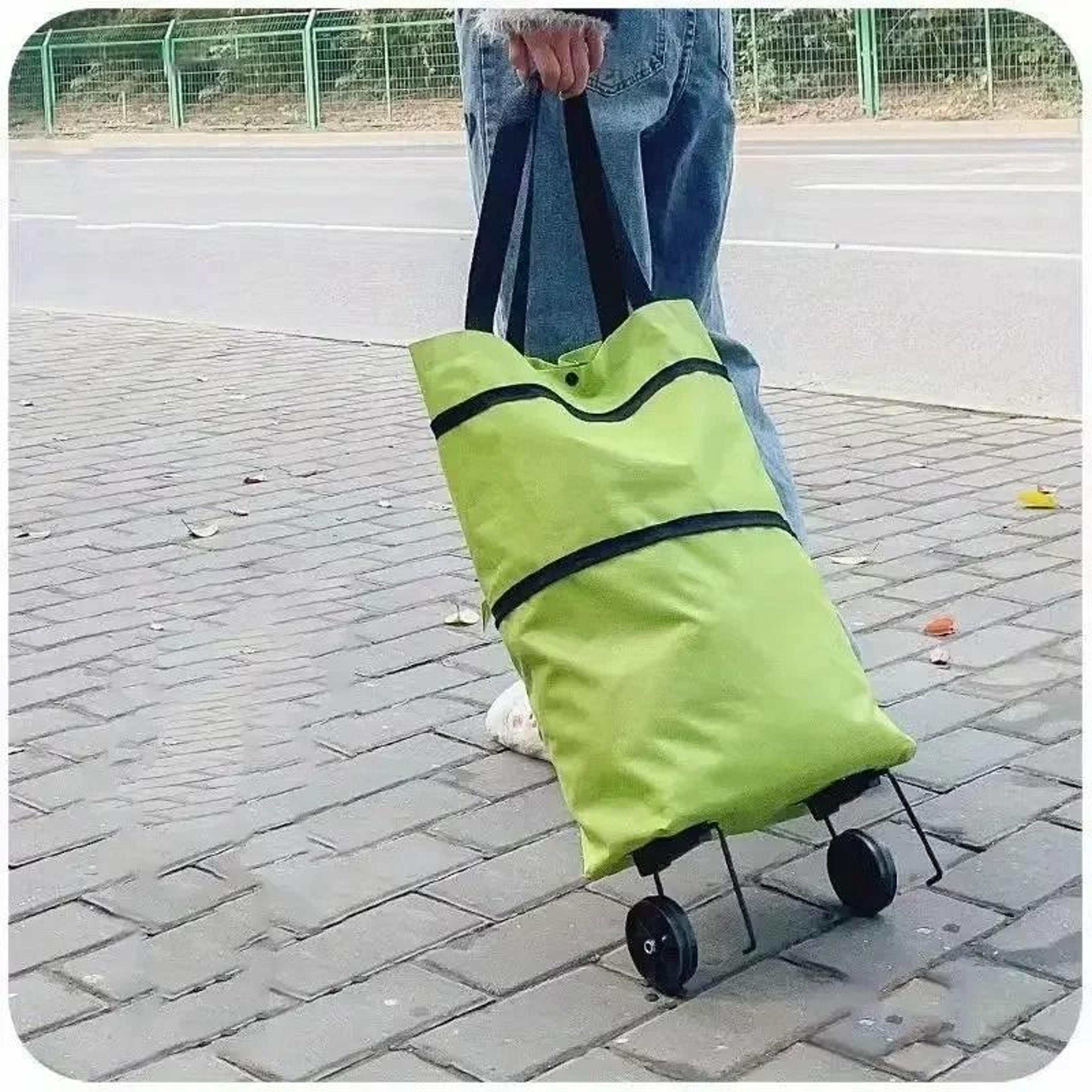 heavy duty foldable shopping cart with wheels for groceries and moving