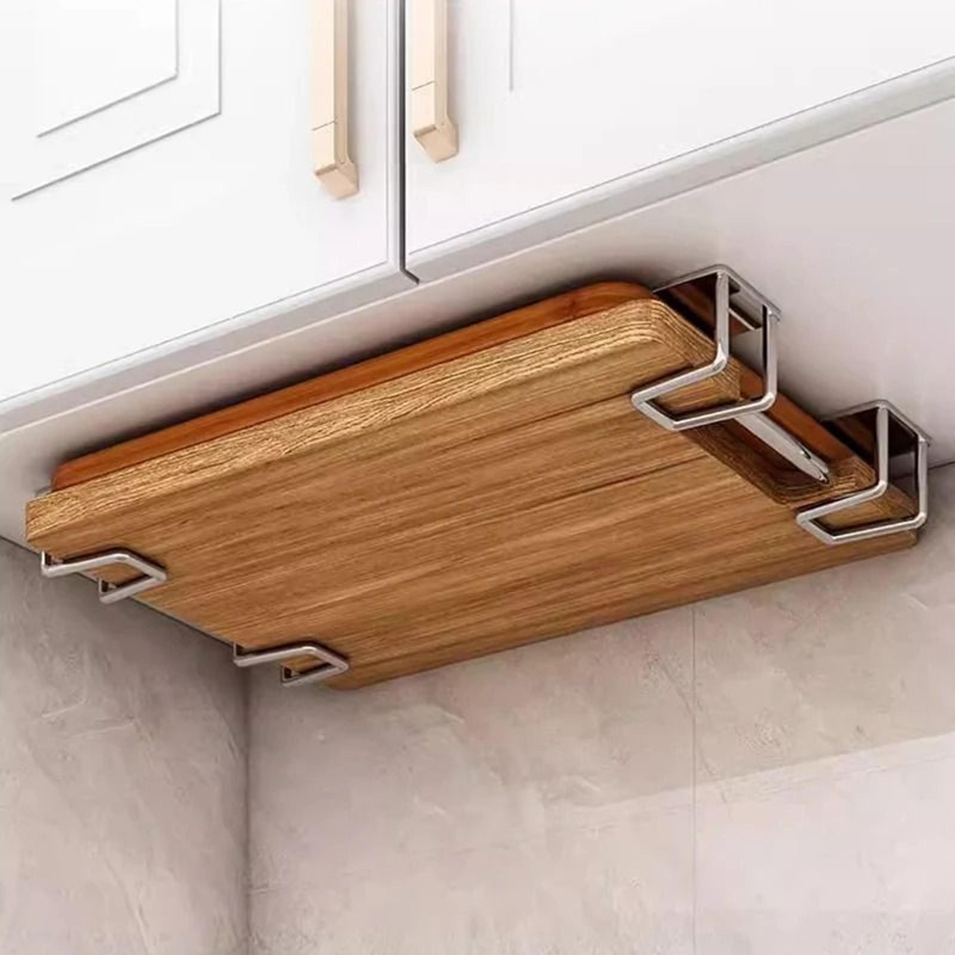 ym wall mounted pot lid and cutting board storage rack