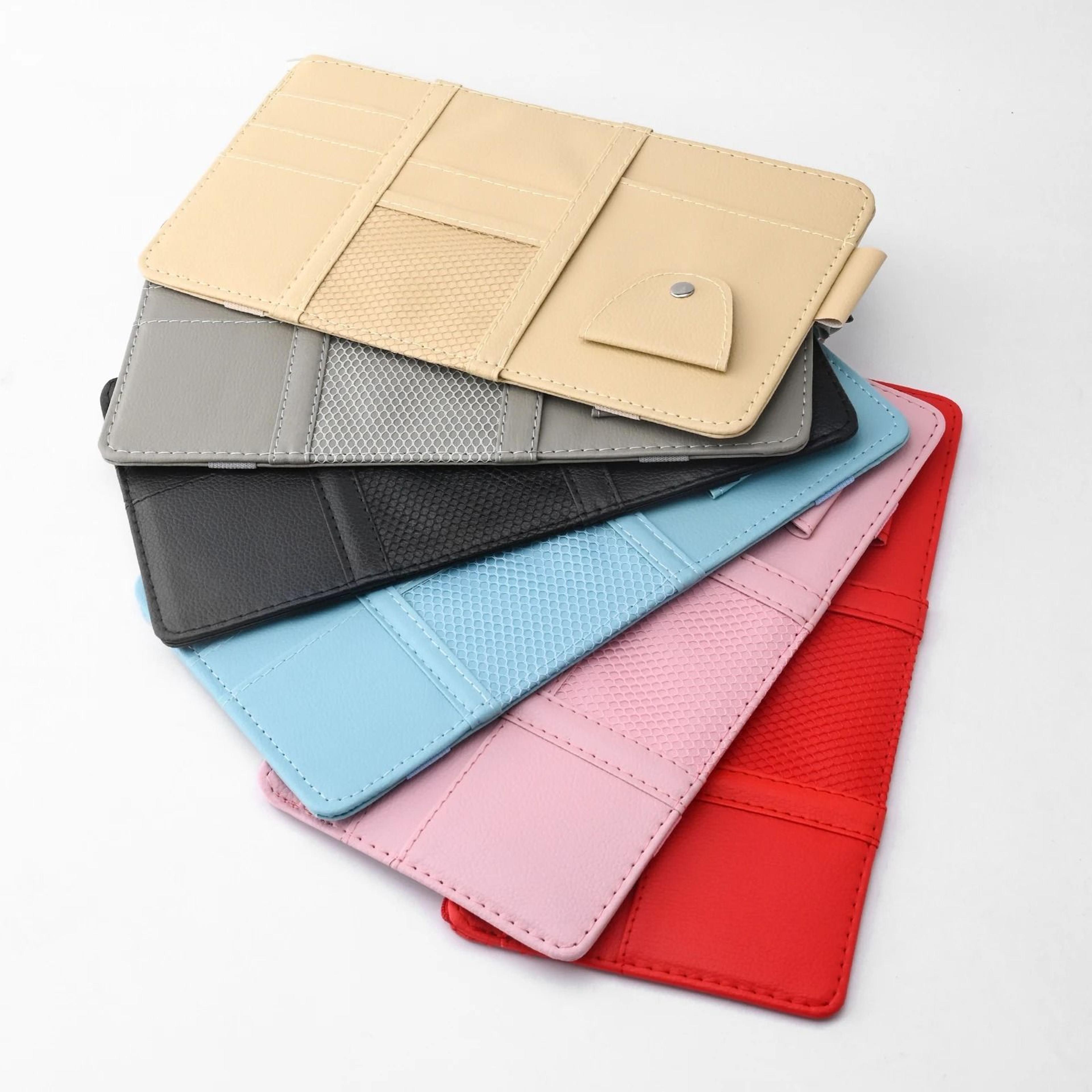 car sun visor organizer with sunglasses and card holder