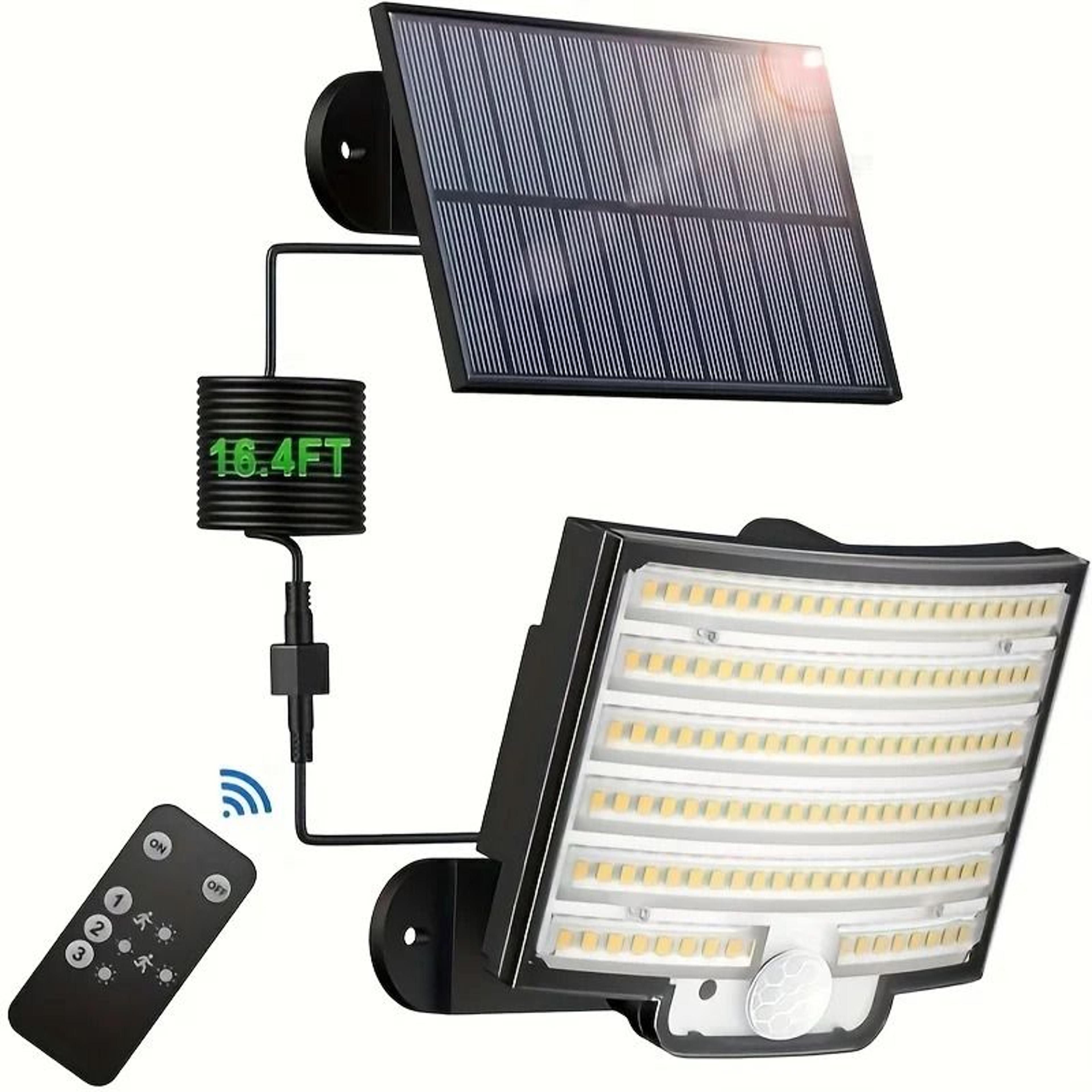 solar led motion sensor security flood light with remote