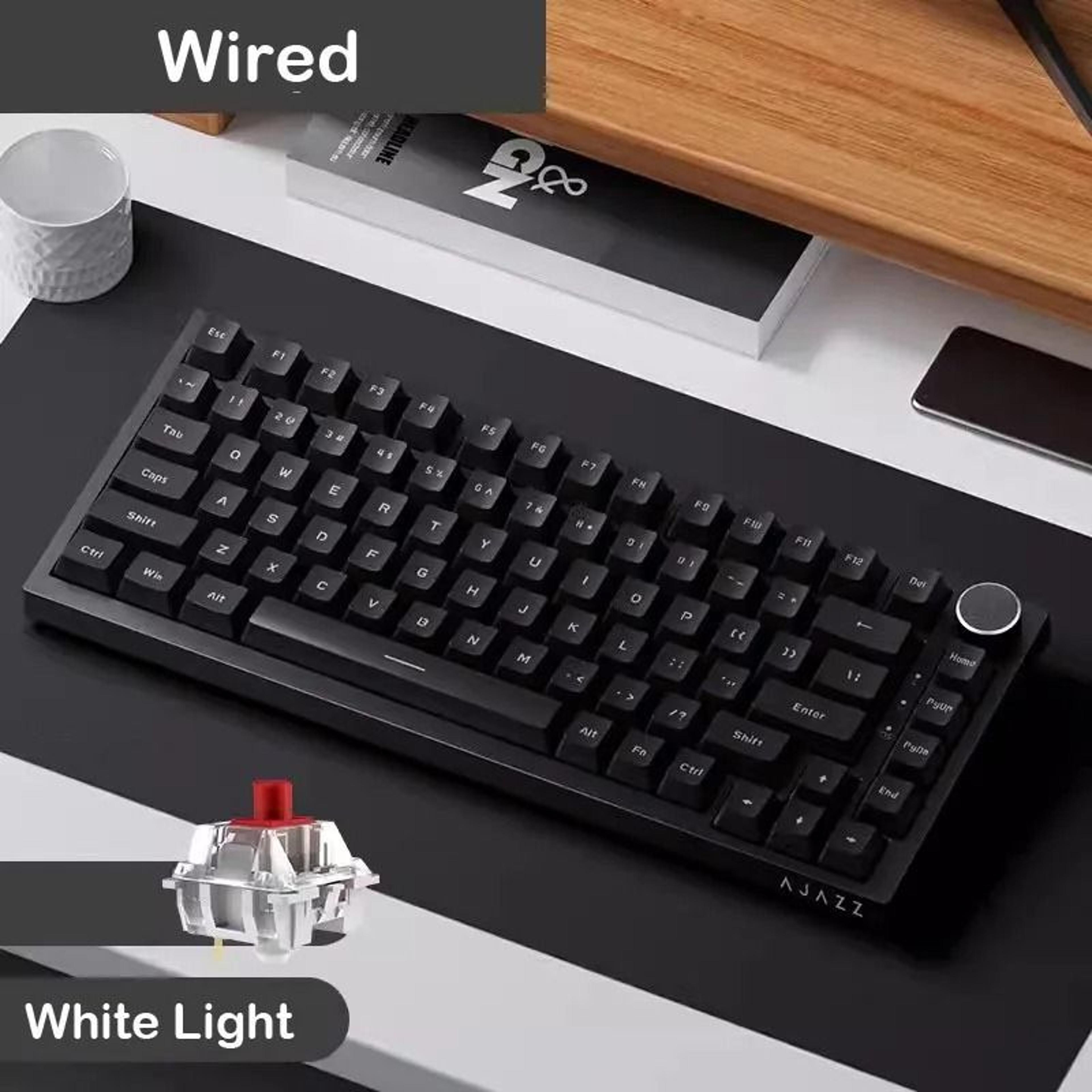 ajazz ak820 mechanical keyboard 70 percent compact rgb tri mode wireless