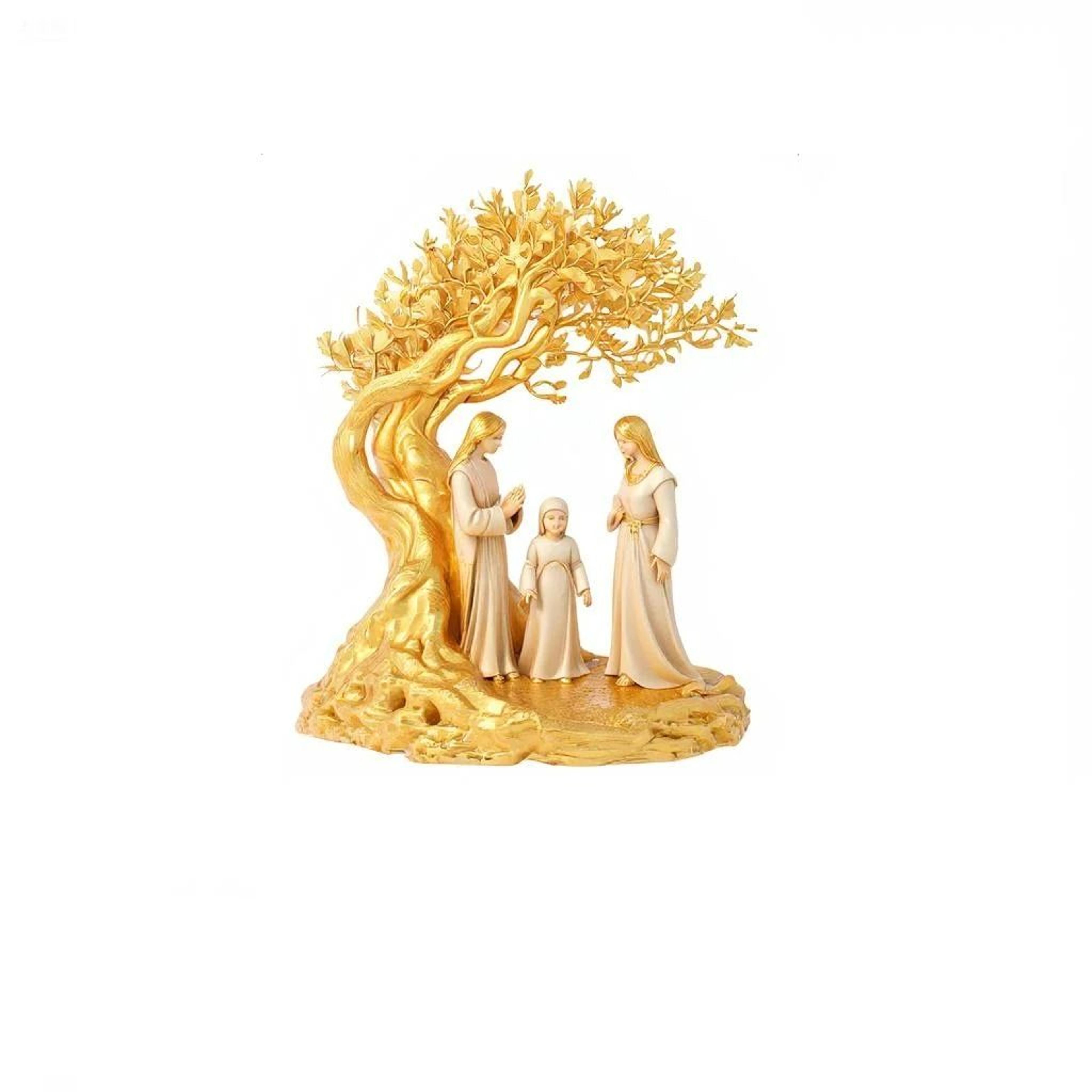 prayer under moonlight tree 2d flat religious home decor artwork