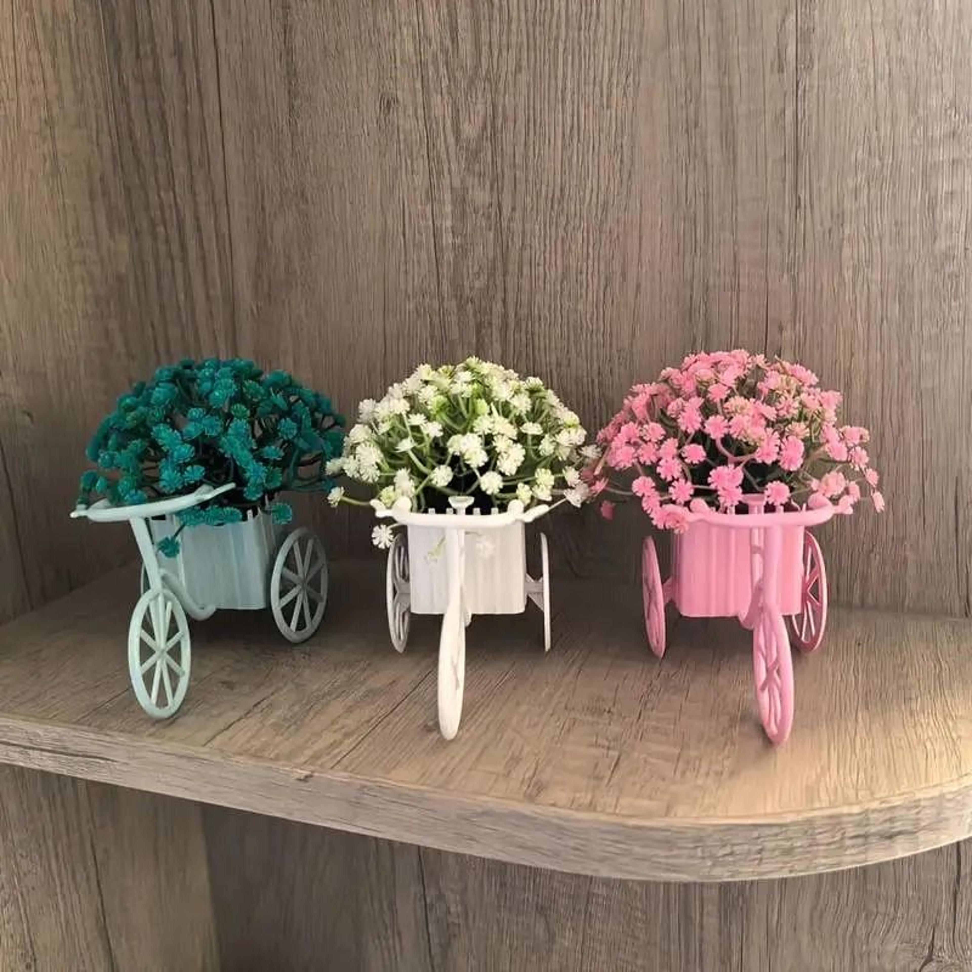 light luxury bicycle flower basket decor with artificial flower arrangement for desktop and shelves
