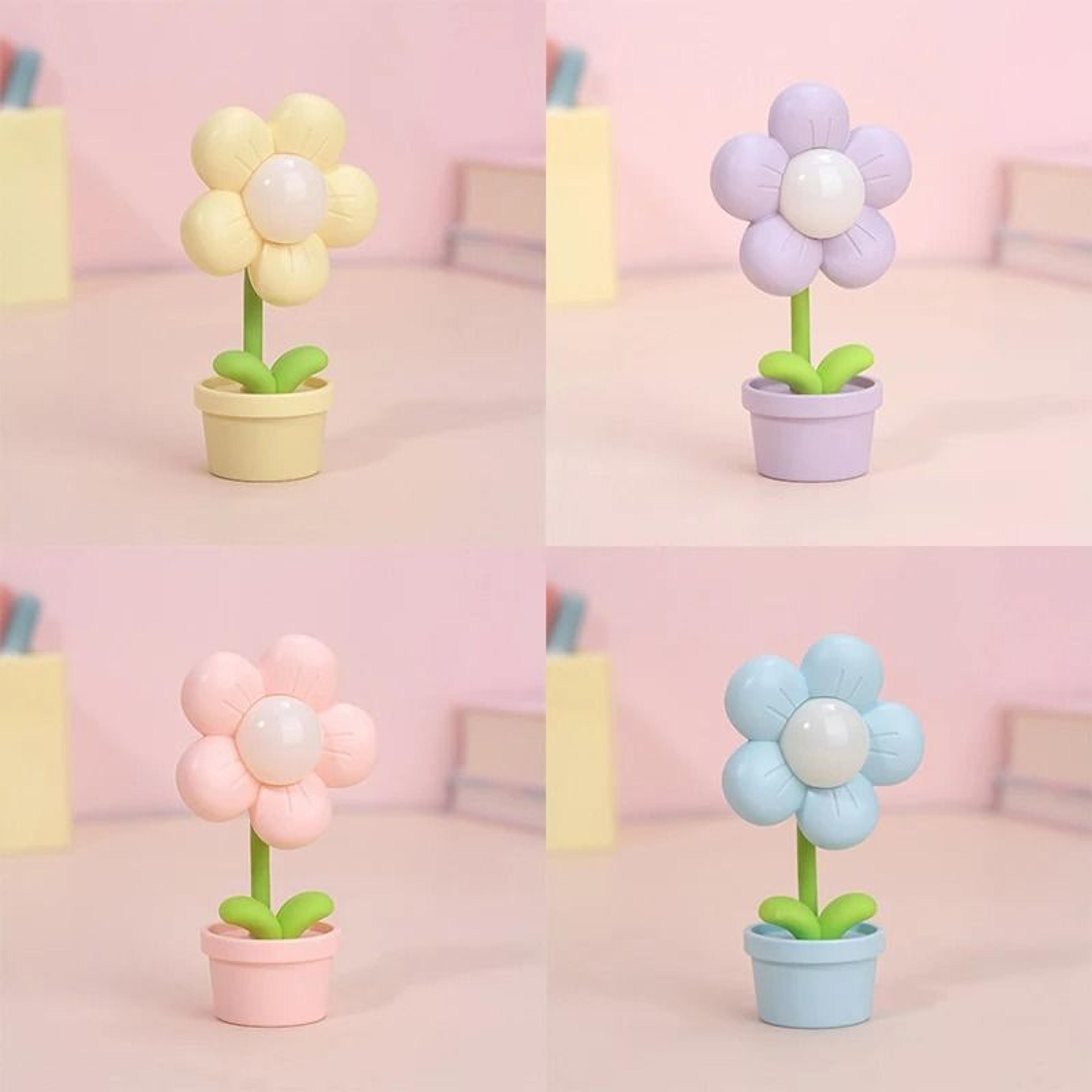 mini led flower night light cute bedside table lamp for kids bedroom decor