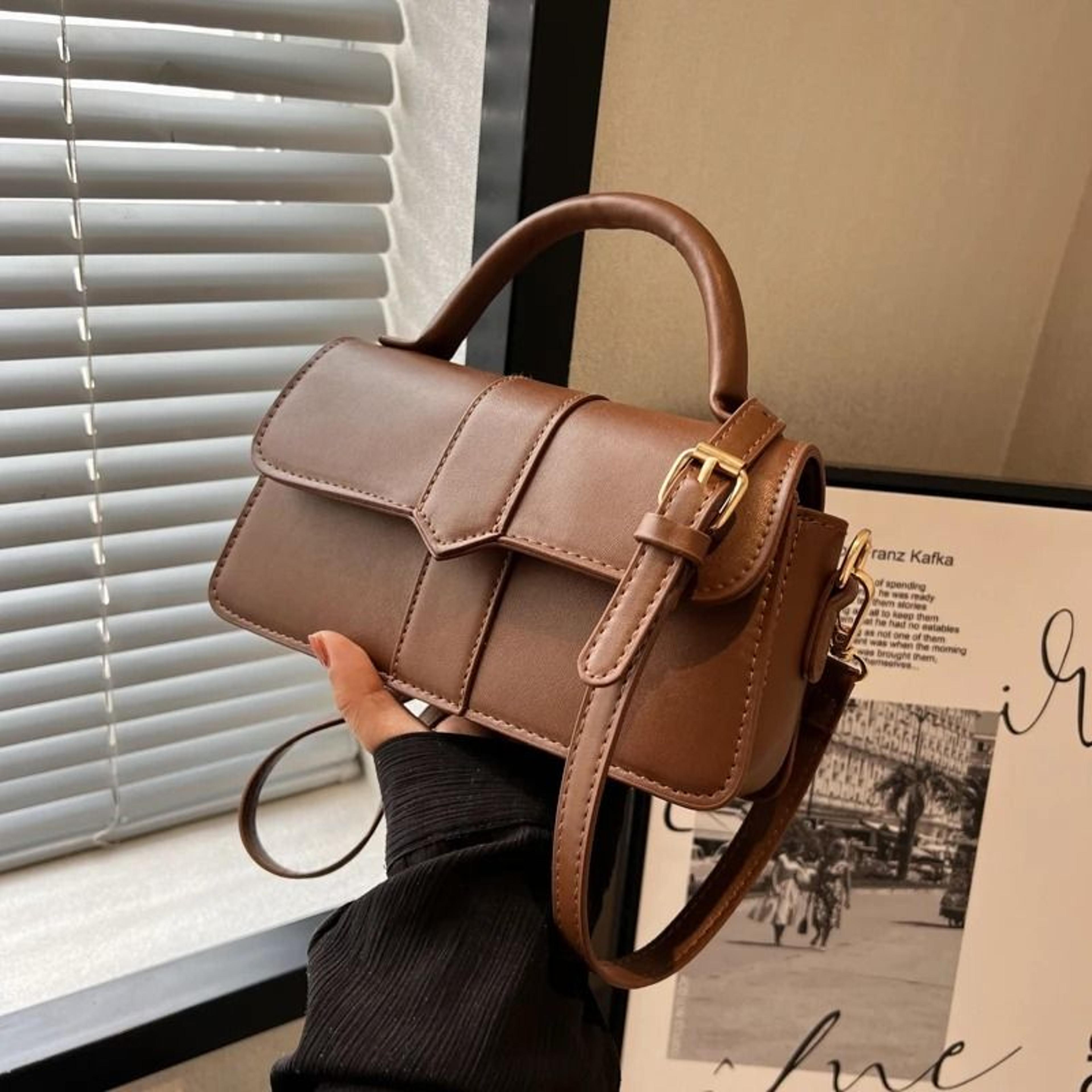 vintage square black pu leather shoulder bag for women fashion crossbody satchel