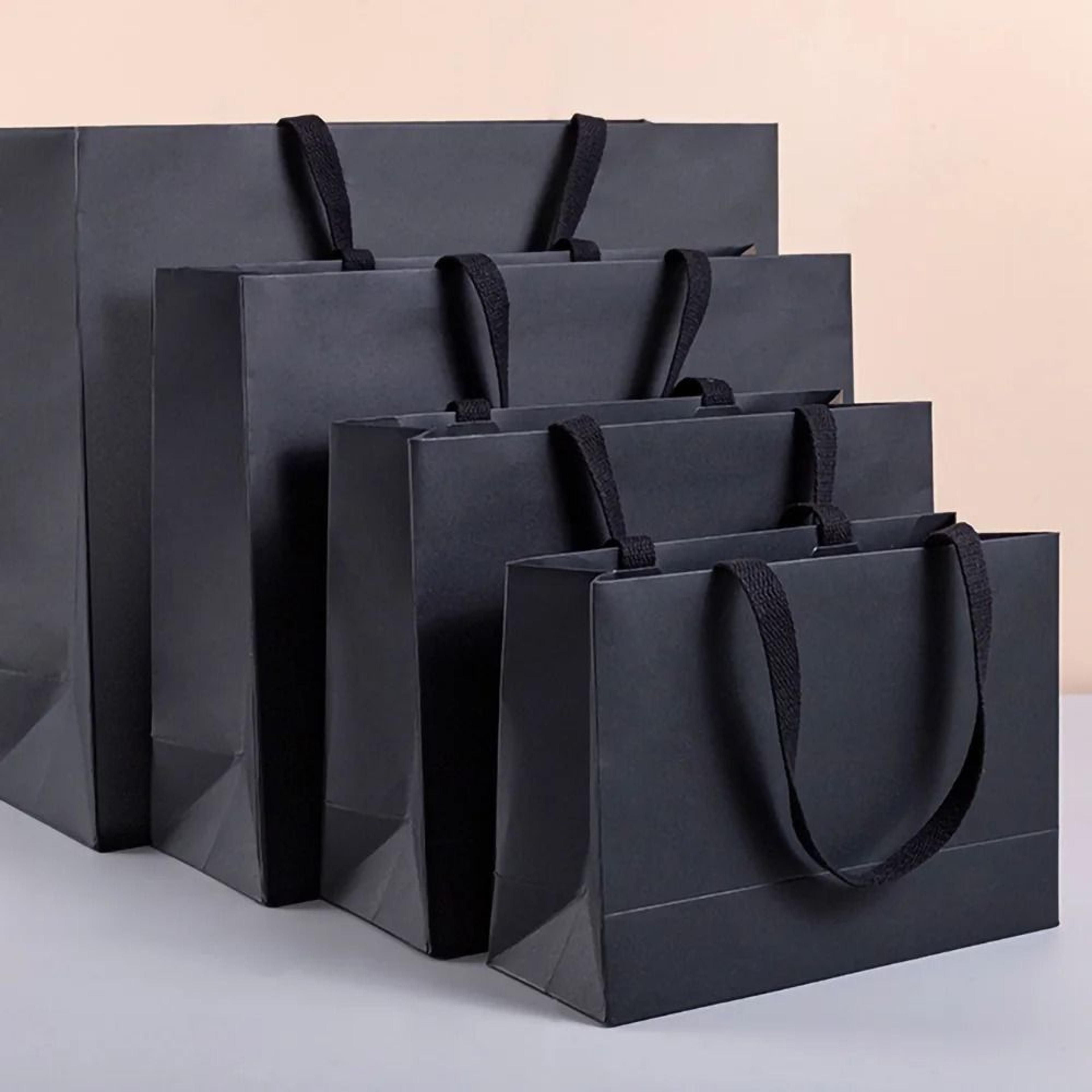 black kraft paper gift bag for wedding party and food packaging