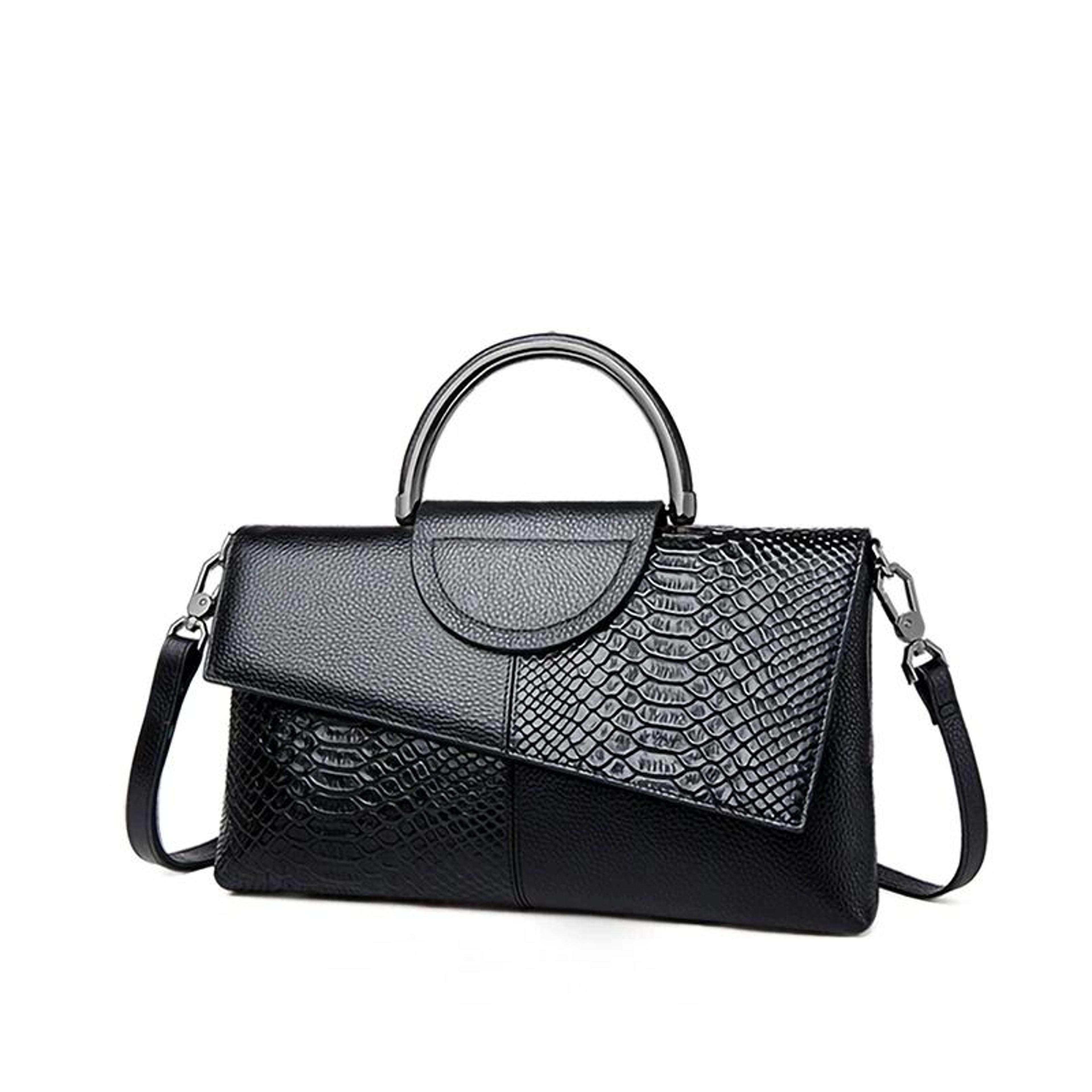 alligator pattern pu leather shoulder crossbody flap bag for women