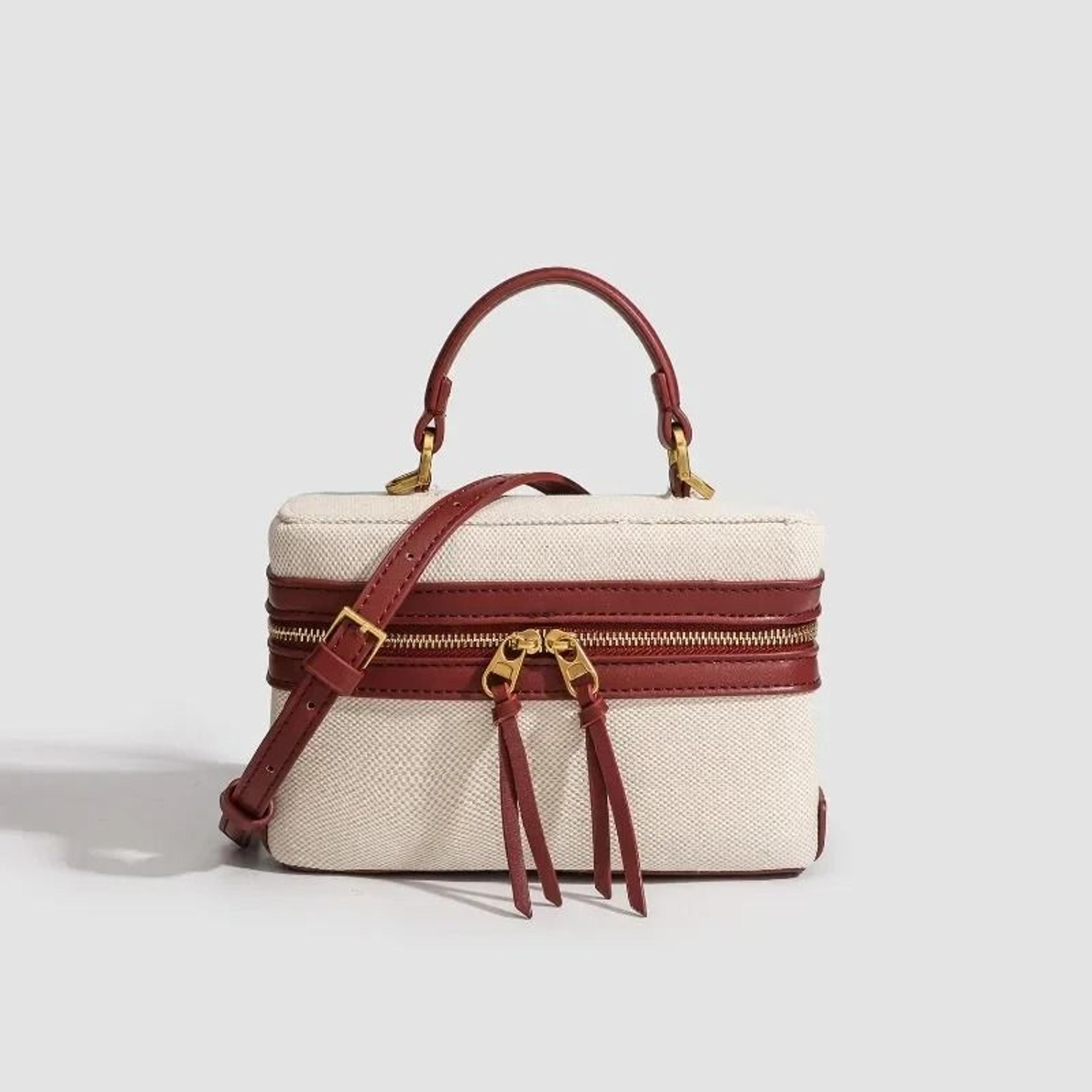 designer thick canvas box shoulder crossbody bag for women