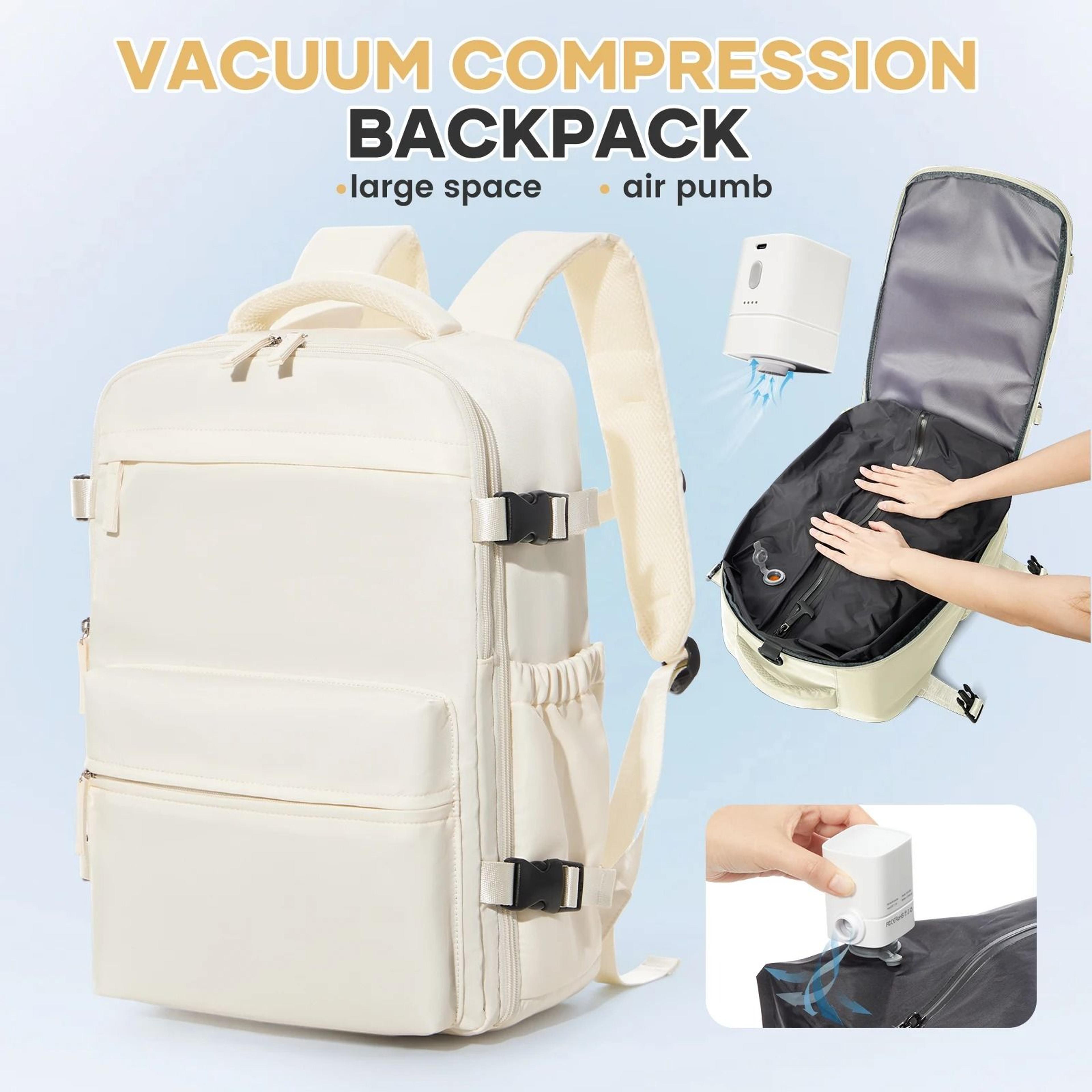 air vacuum compression travel cabin backpack with laptop compartment