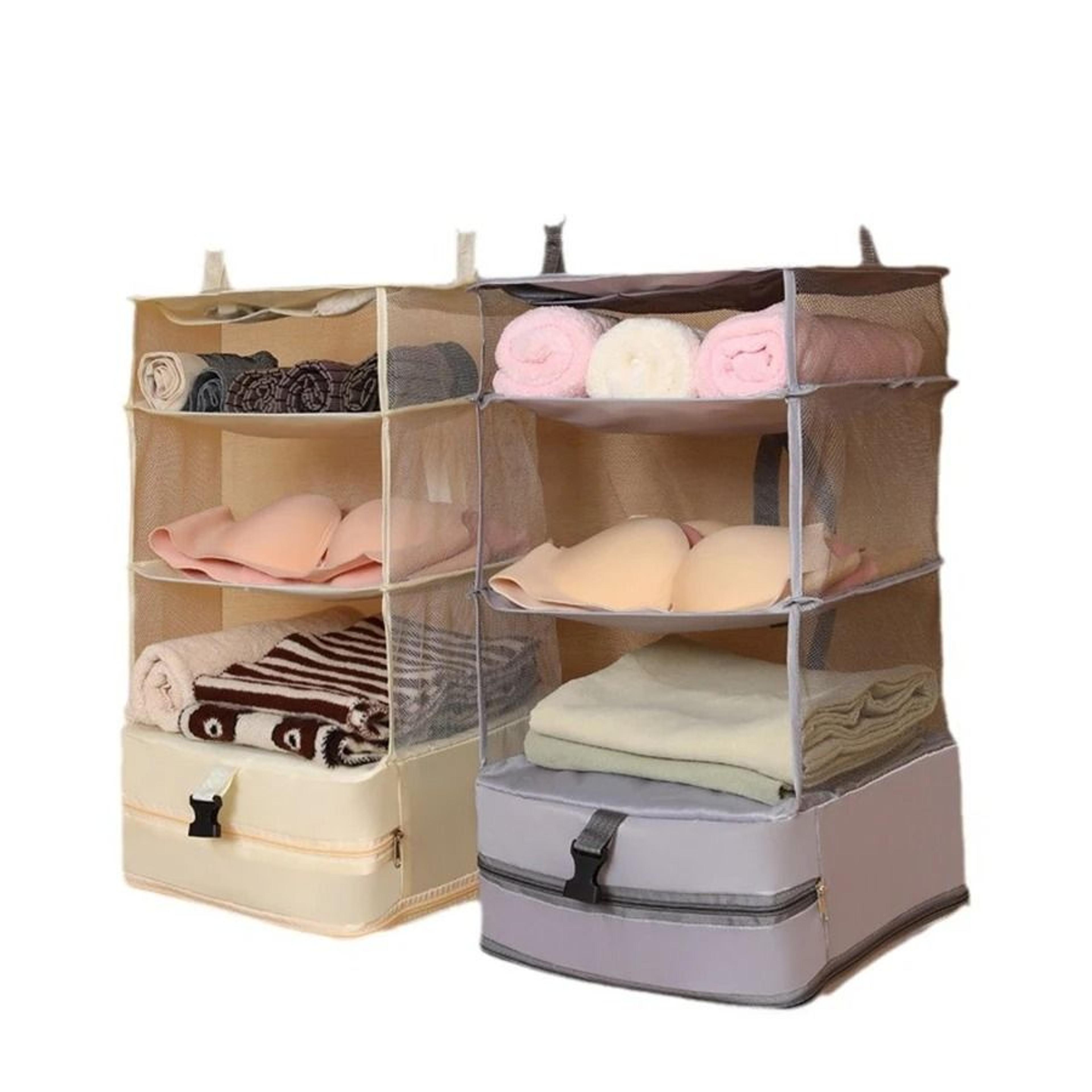 hanging wardrobe organizer travel clothing compression storage bag