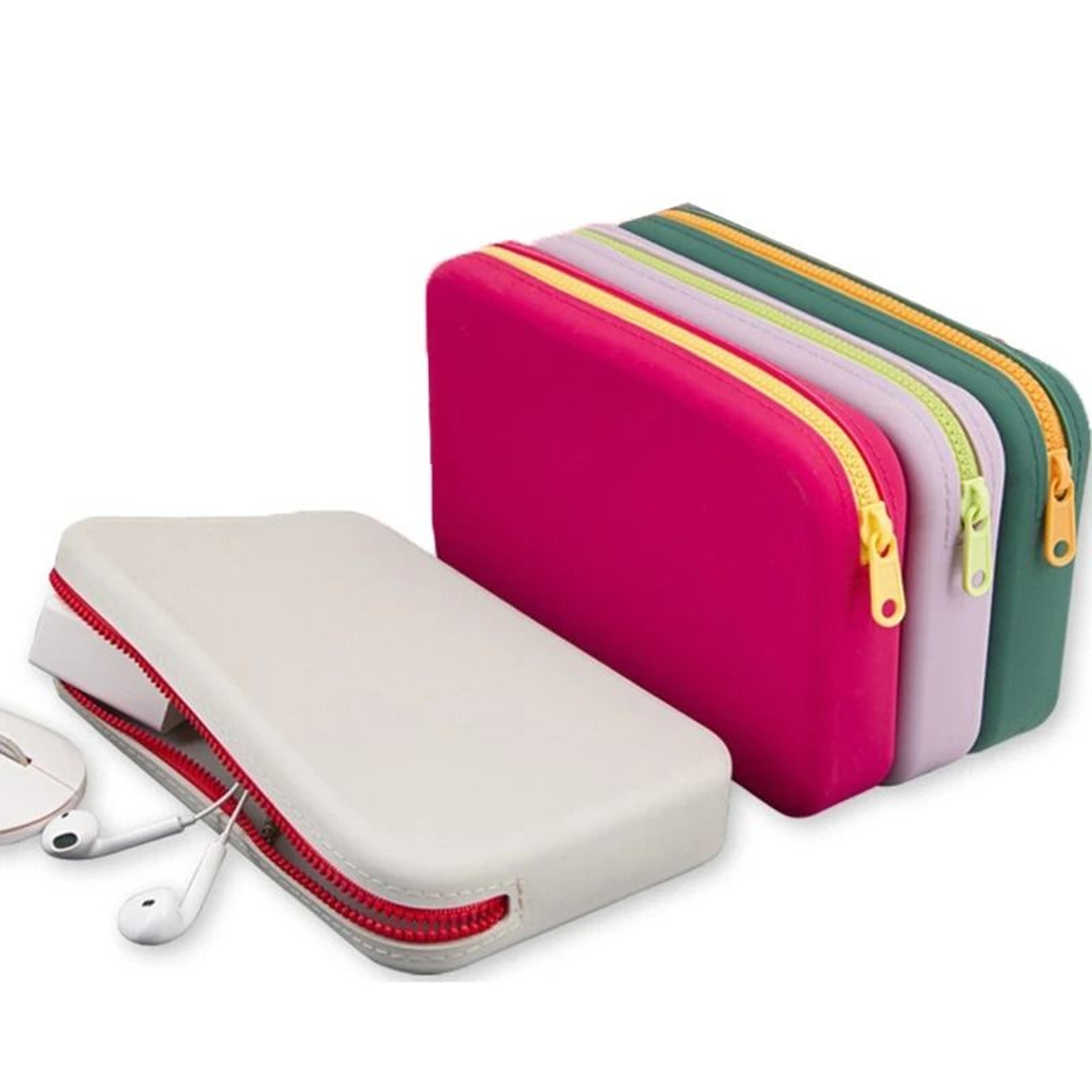 square silicone cosmetic storage bag large capacity waterproof makeup organizer