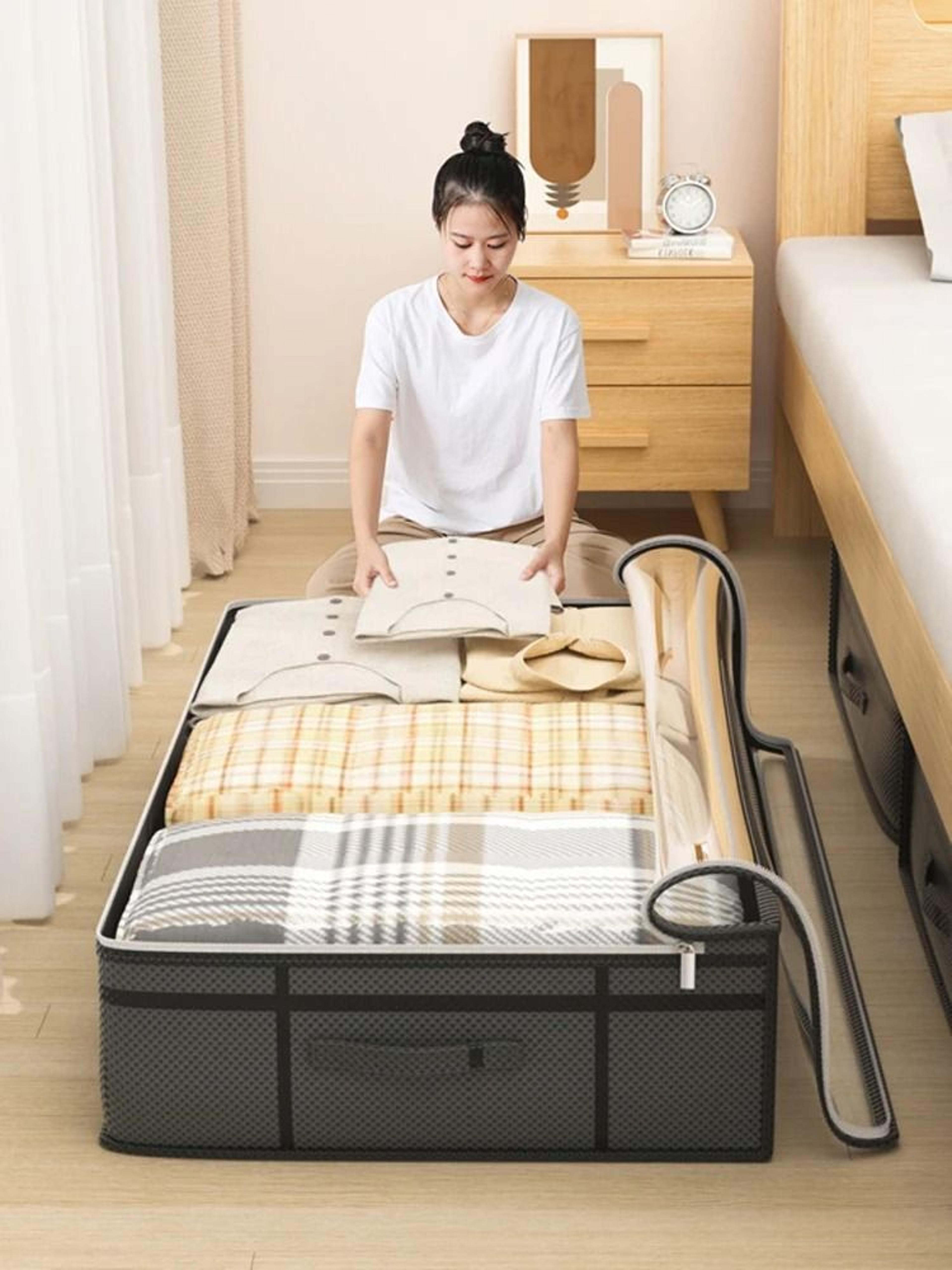 spacesaver large clothes storage bag foldable under bed organizer