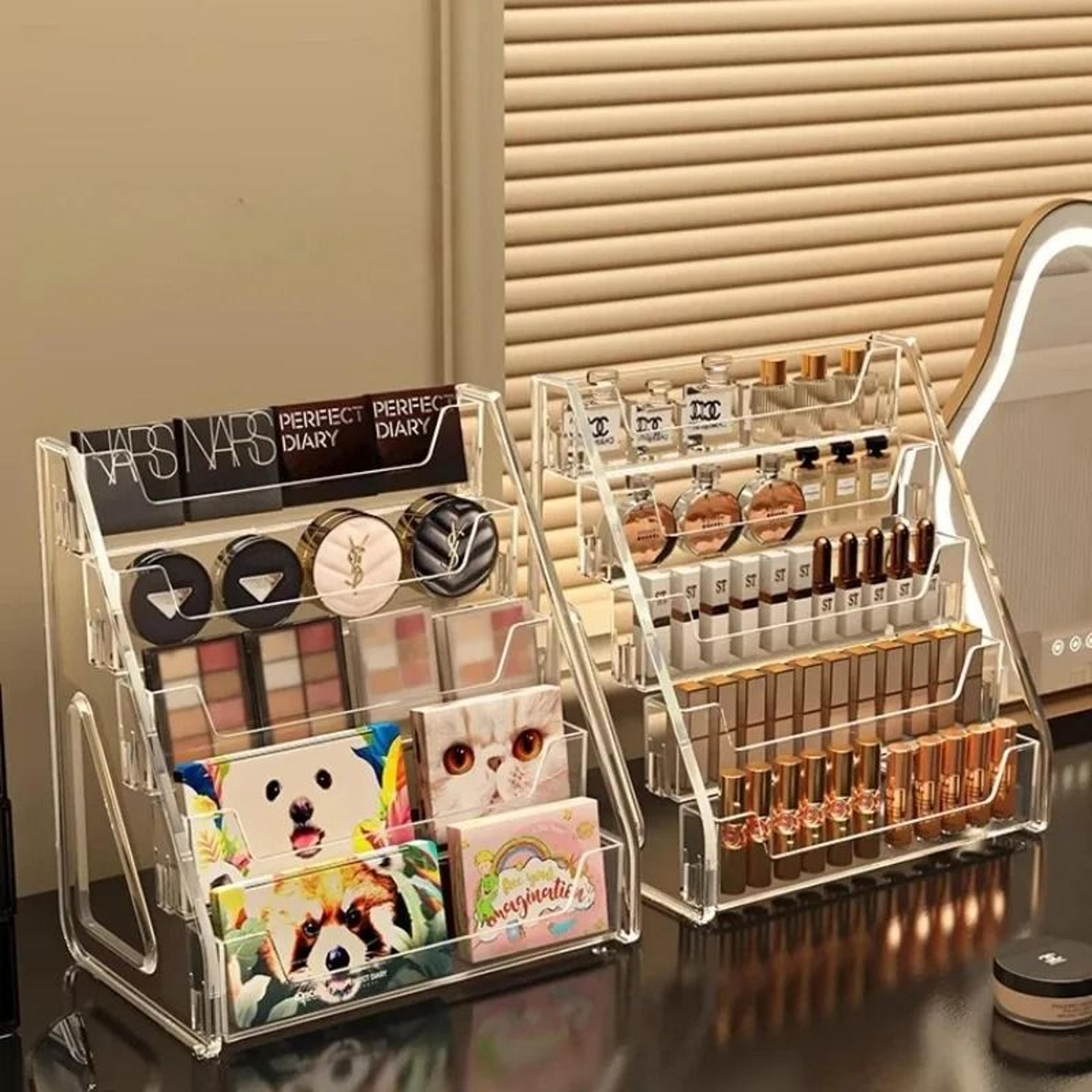 clearstep acrylic makeup organizer display stand for vanity storage