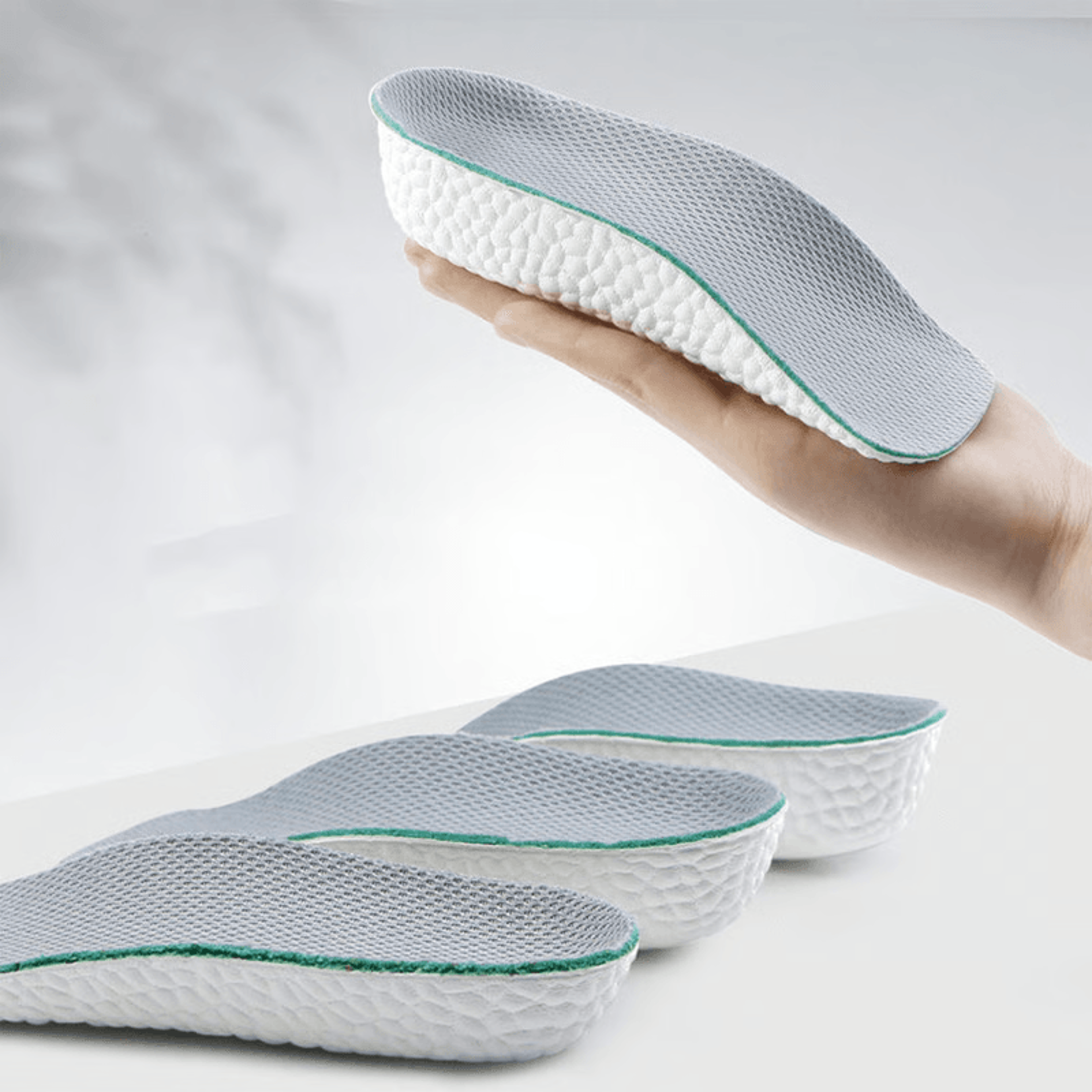 height boost shoe insoles with arch support – memory foam heel lift pads for flat feet