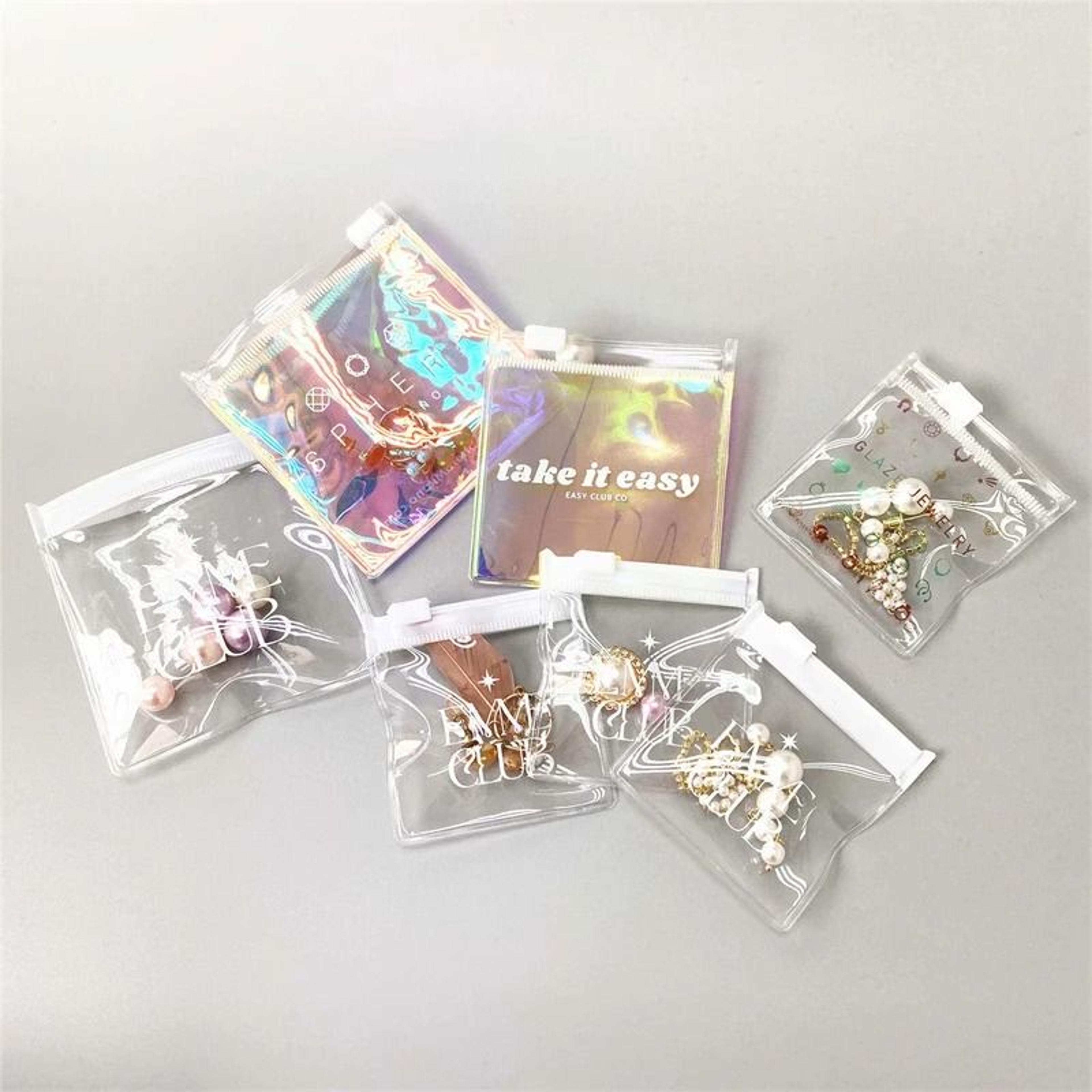 clear pvc zipper jewelry storage pouch mini packaging bag