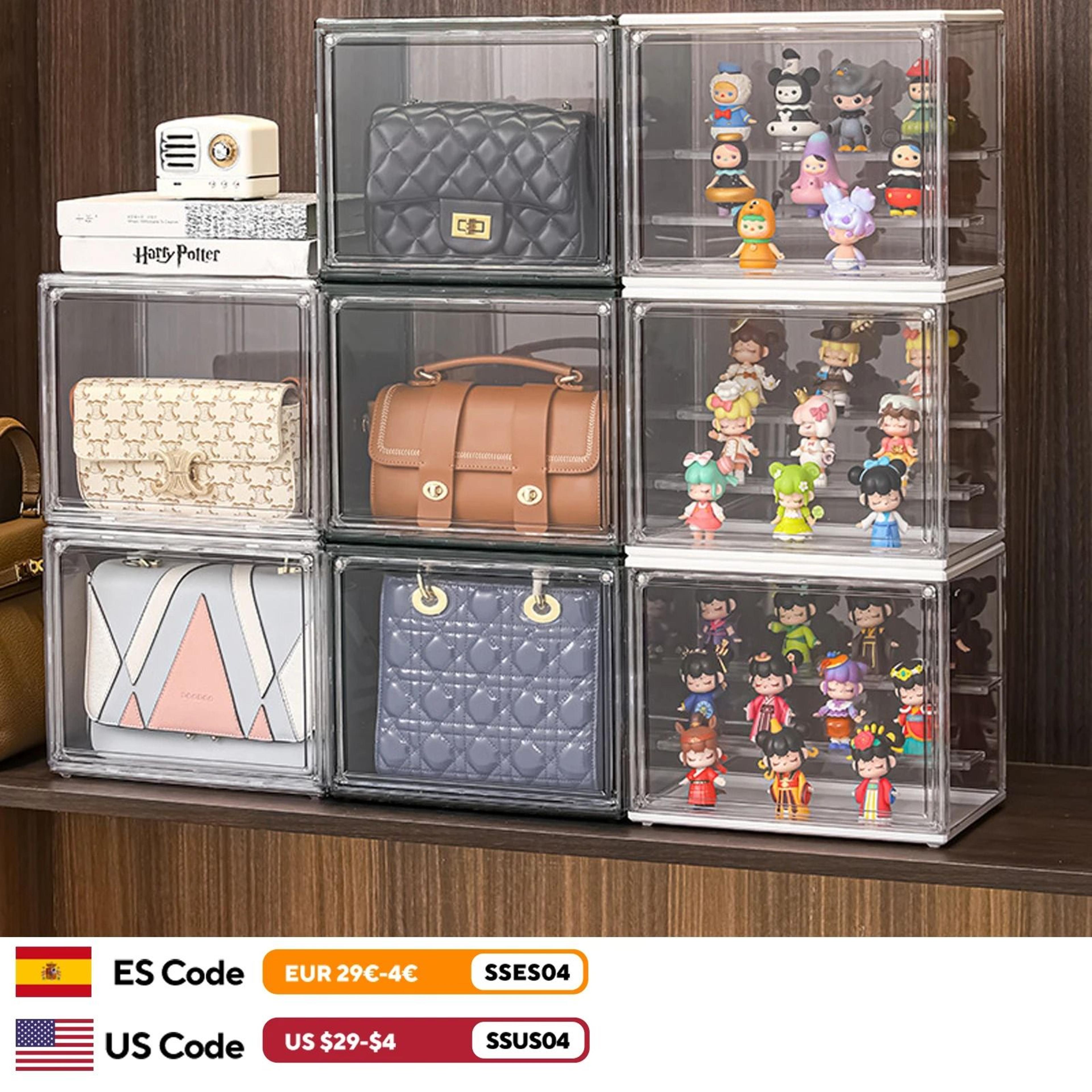 clear stackable display box dustproof collectible figure display case