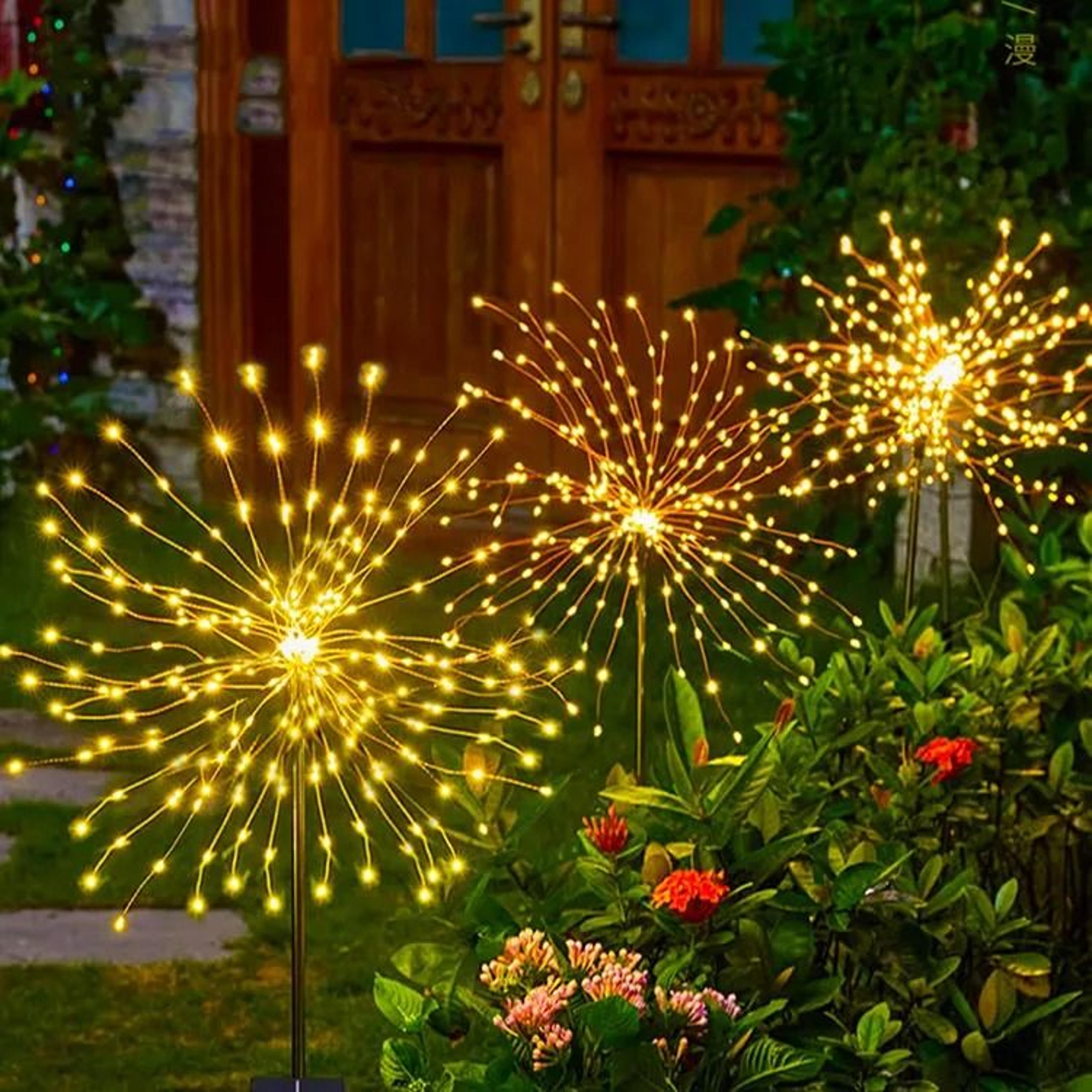 solar fireworks garden lights waterproof outdoor lawn decoration