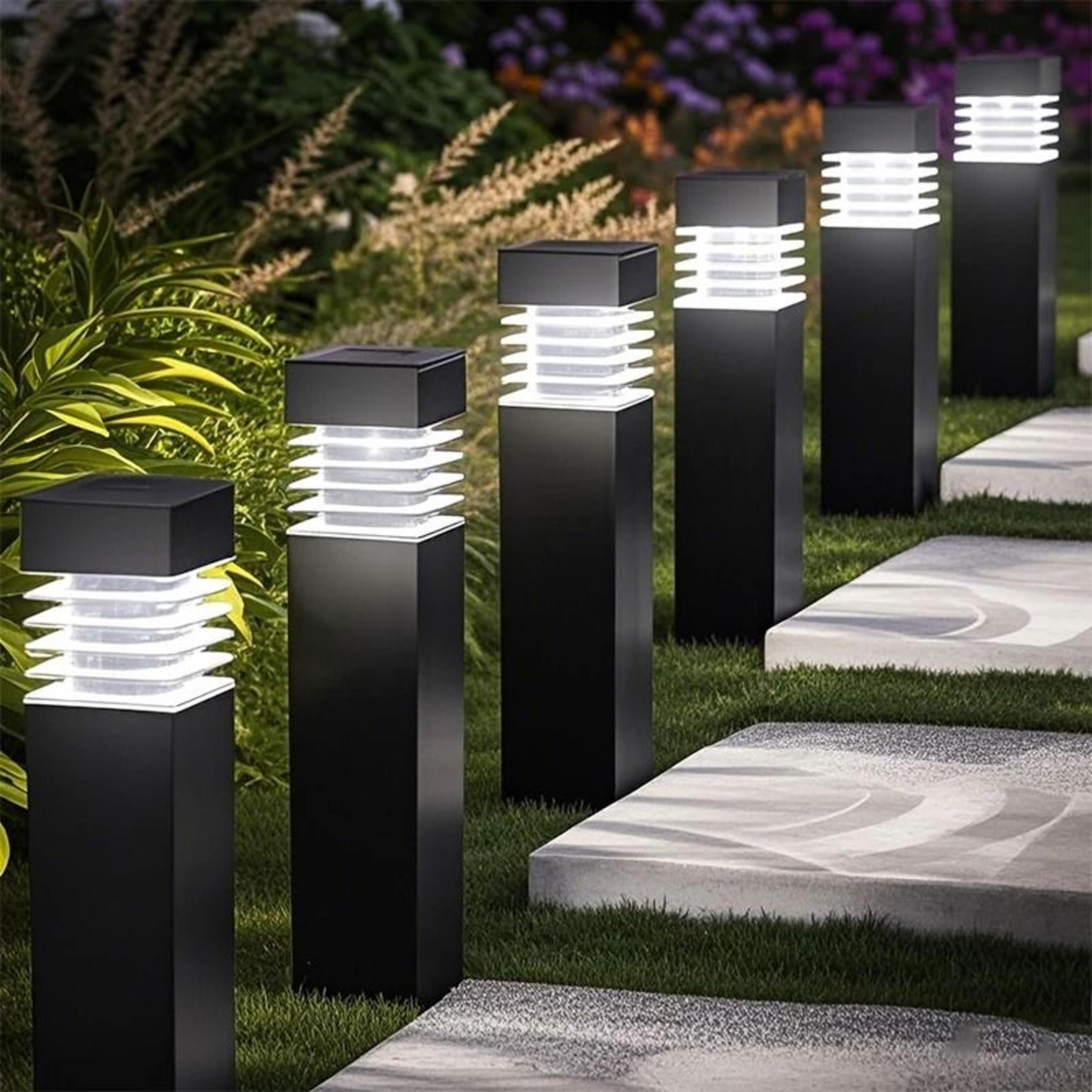 square led solar ground lights waterproof outdoor garden pathway lantern