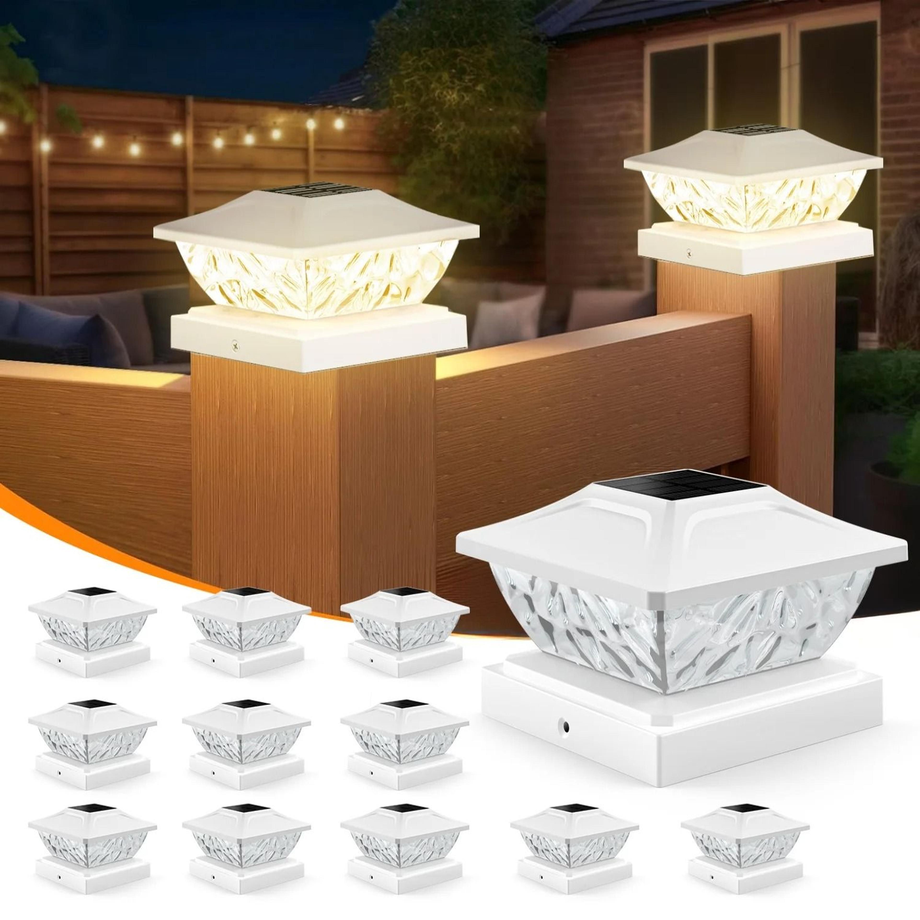 solar post lights outdoor deck and fence post led garden lights