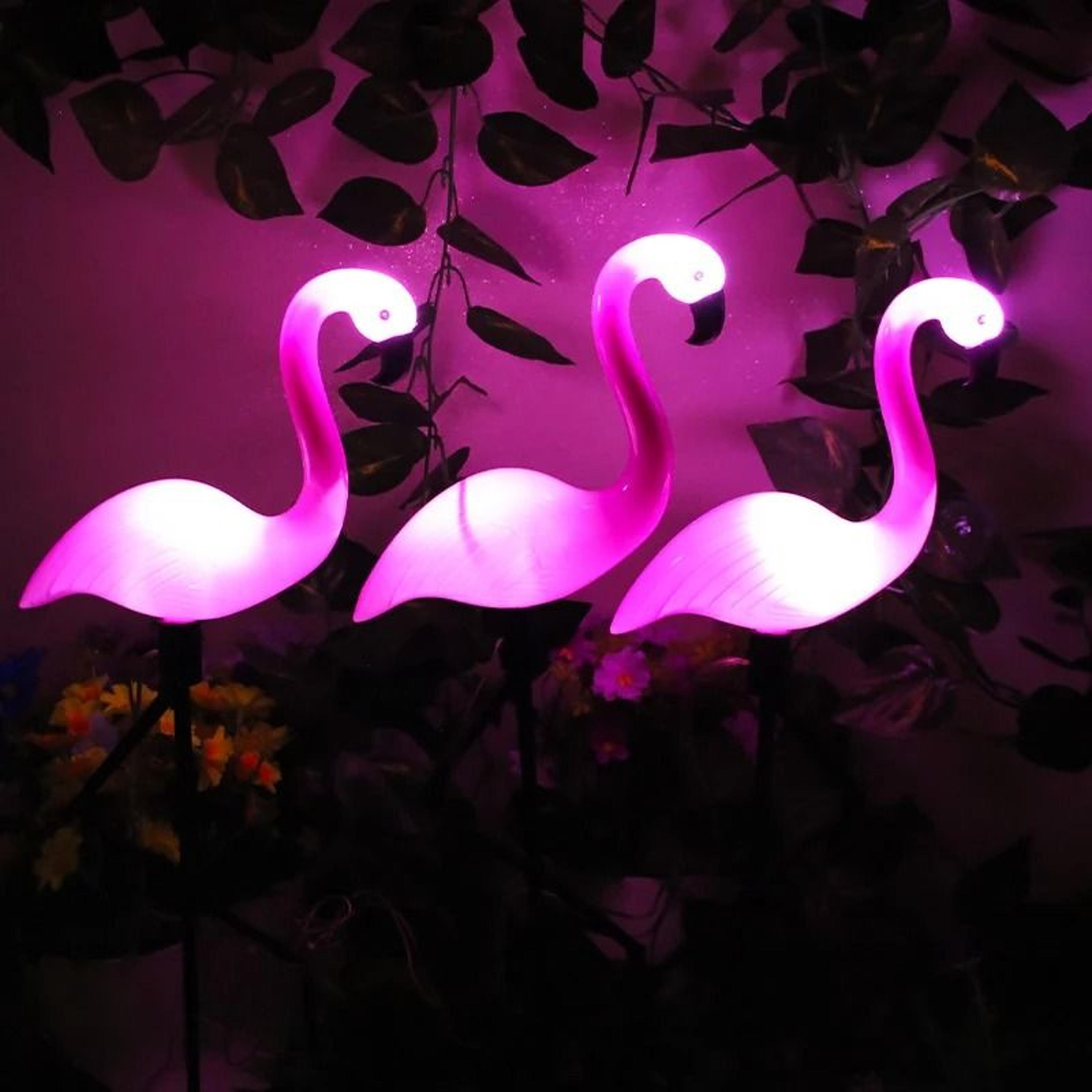 solar flamingo garden light waterproof outdoor led yard decoration
