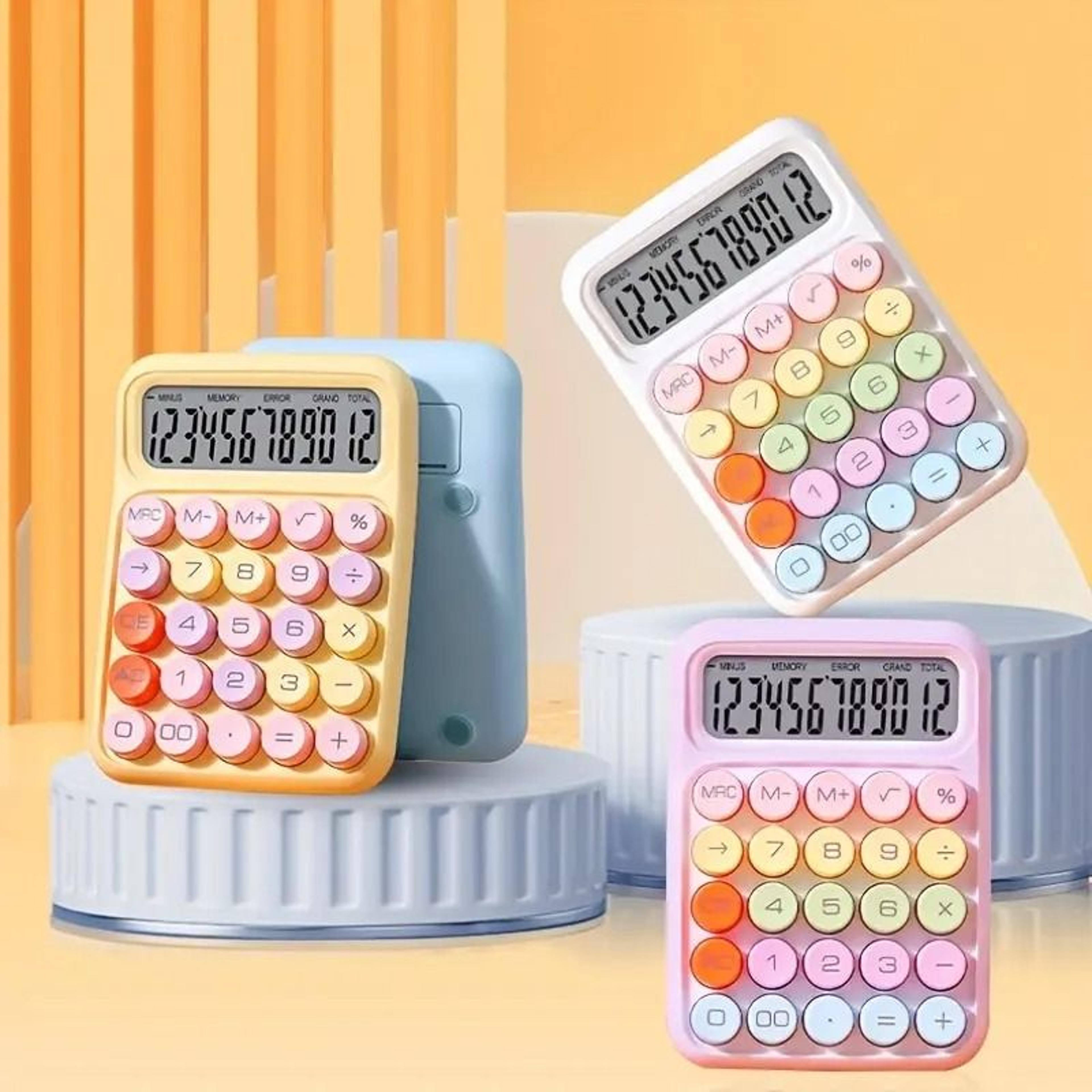 cute candy color mechanical calculator 12 digit desktop keyboard calculator