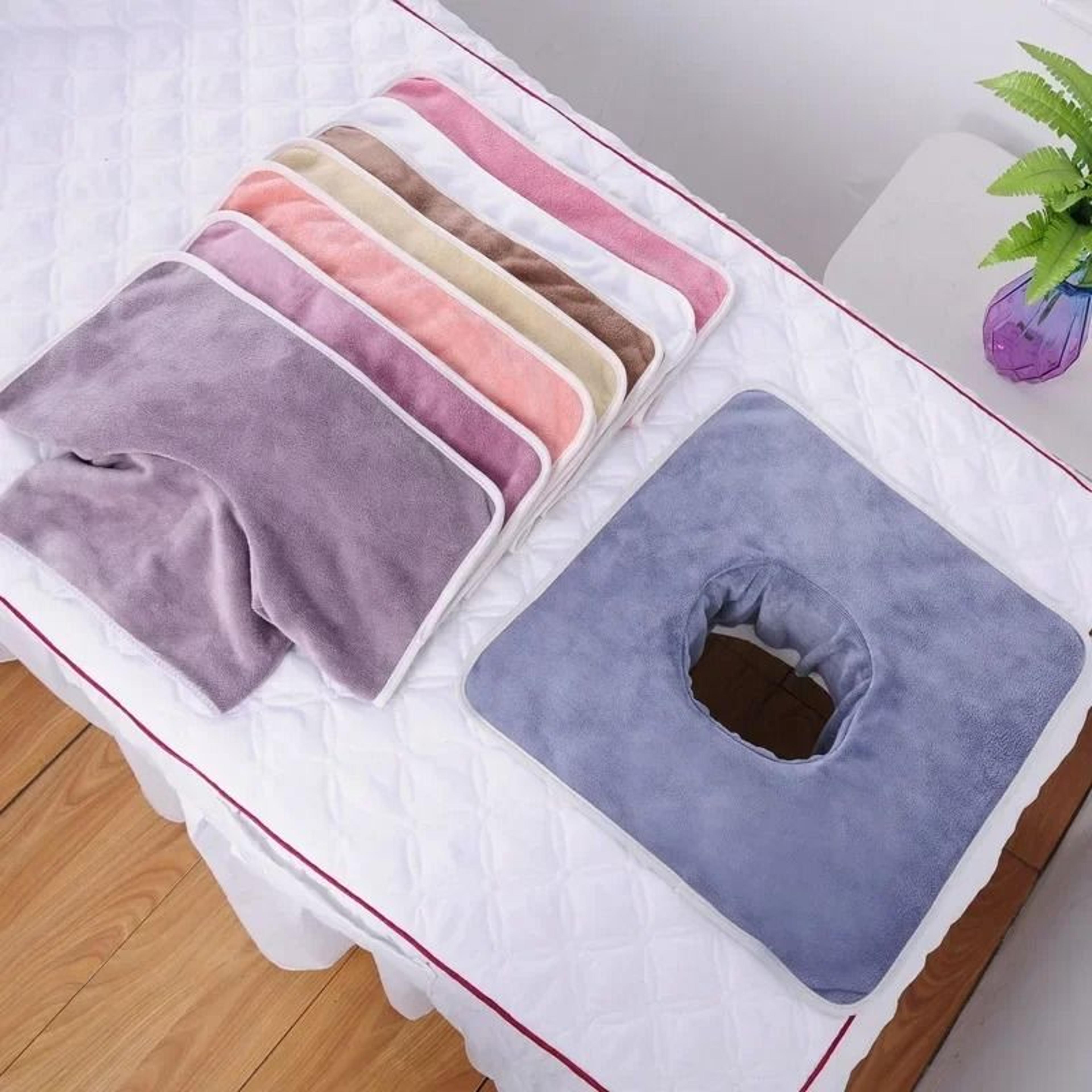 velvet spa massage face towel thickened massage table face cover with breathing hole