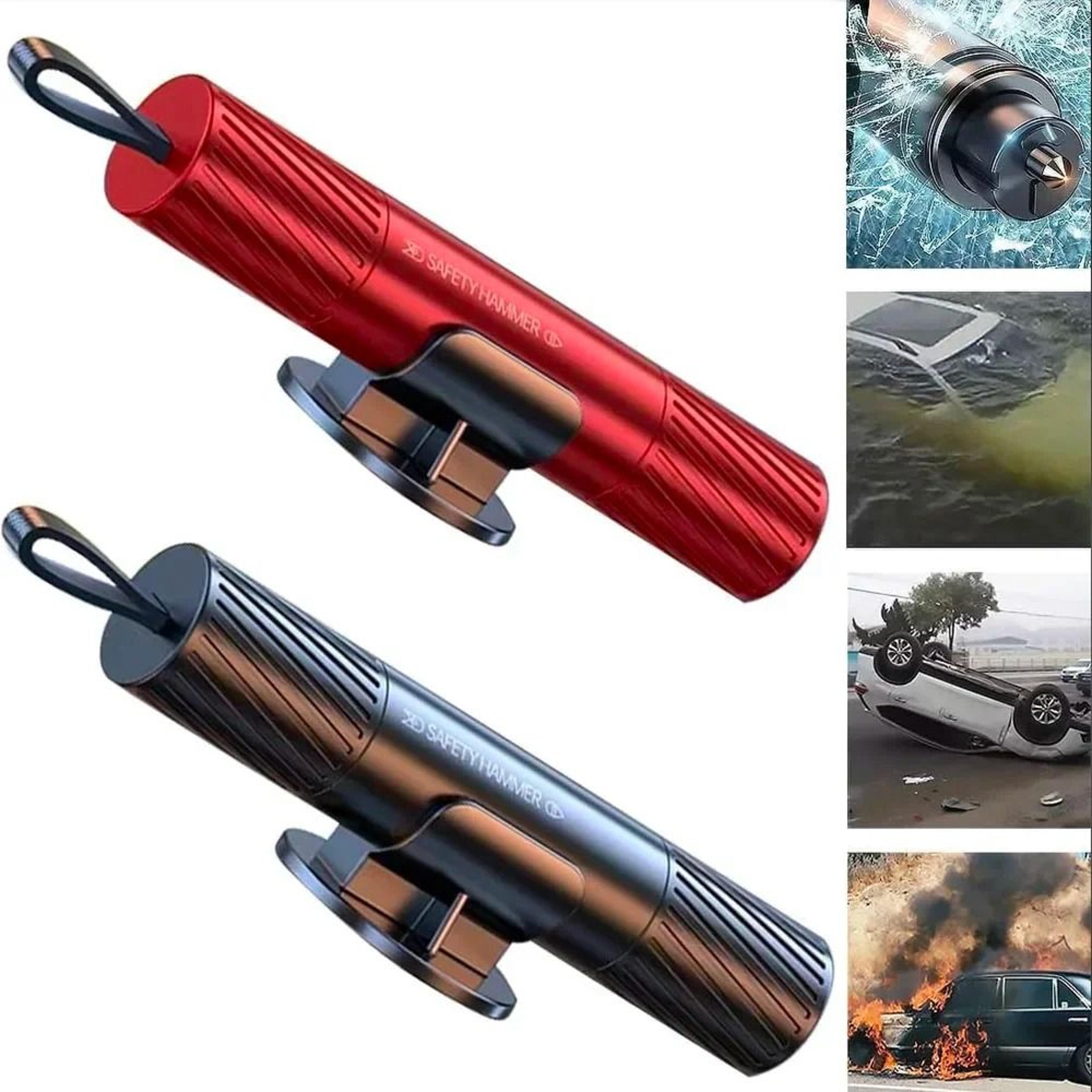 2 in 1 car safety hammer emergency window breaker and seat belt cutter