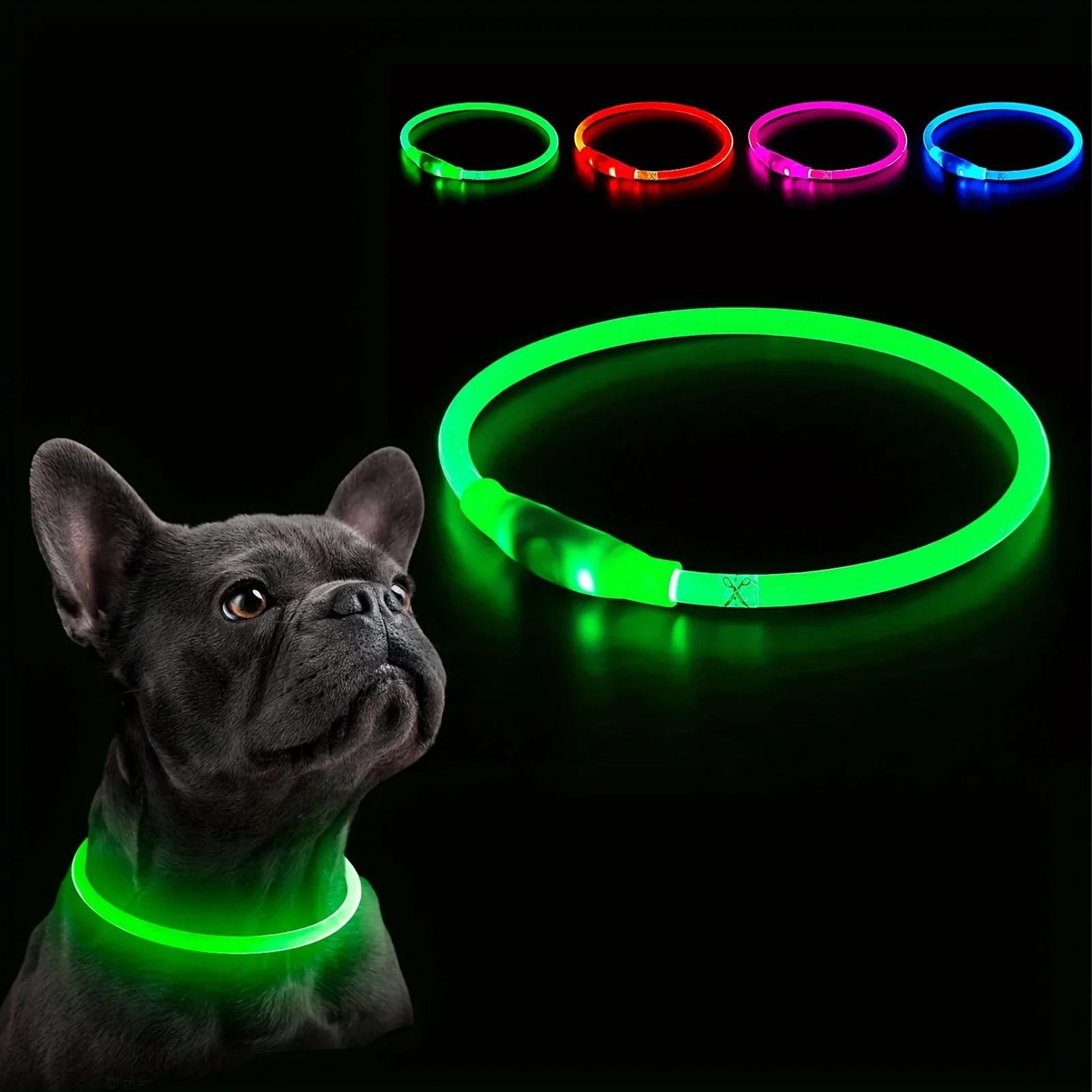 usb rechargeable led dog collar fiber optic light up dog collar for night safety