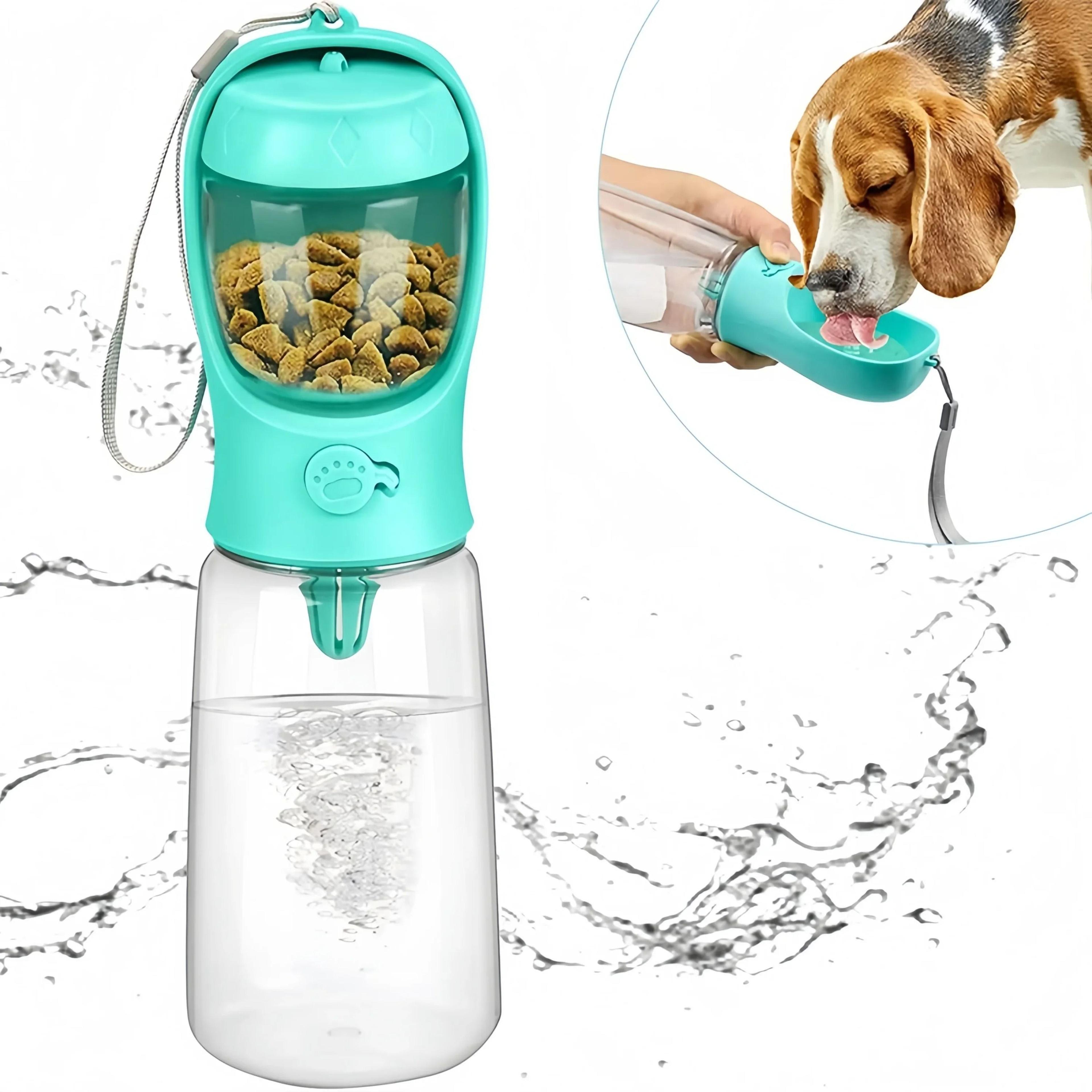 portable dog water bottle travel pet water bottle with food dispenser for dogs and cats
