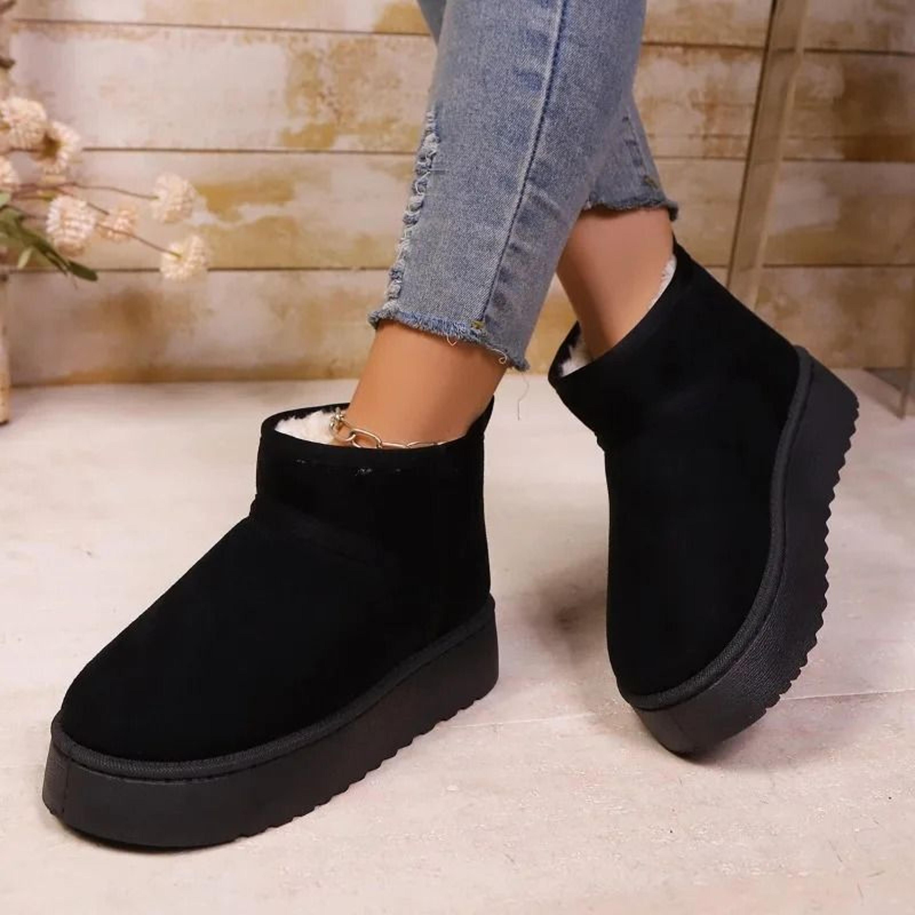 womens sheepskin winter boots low cut fur lined snow boots warm comfortable shoes