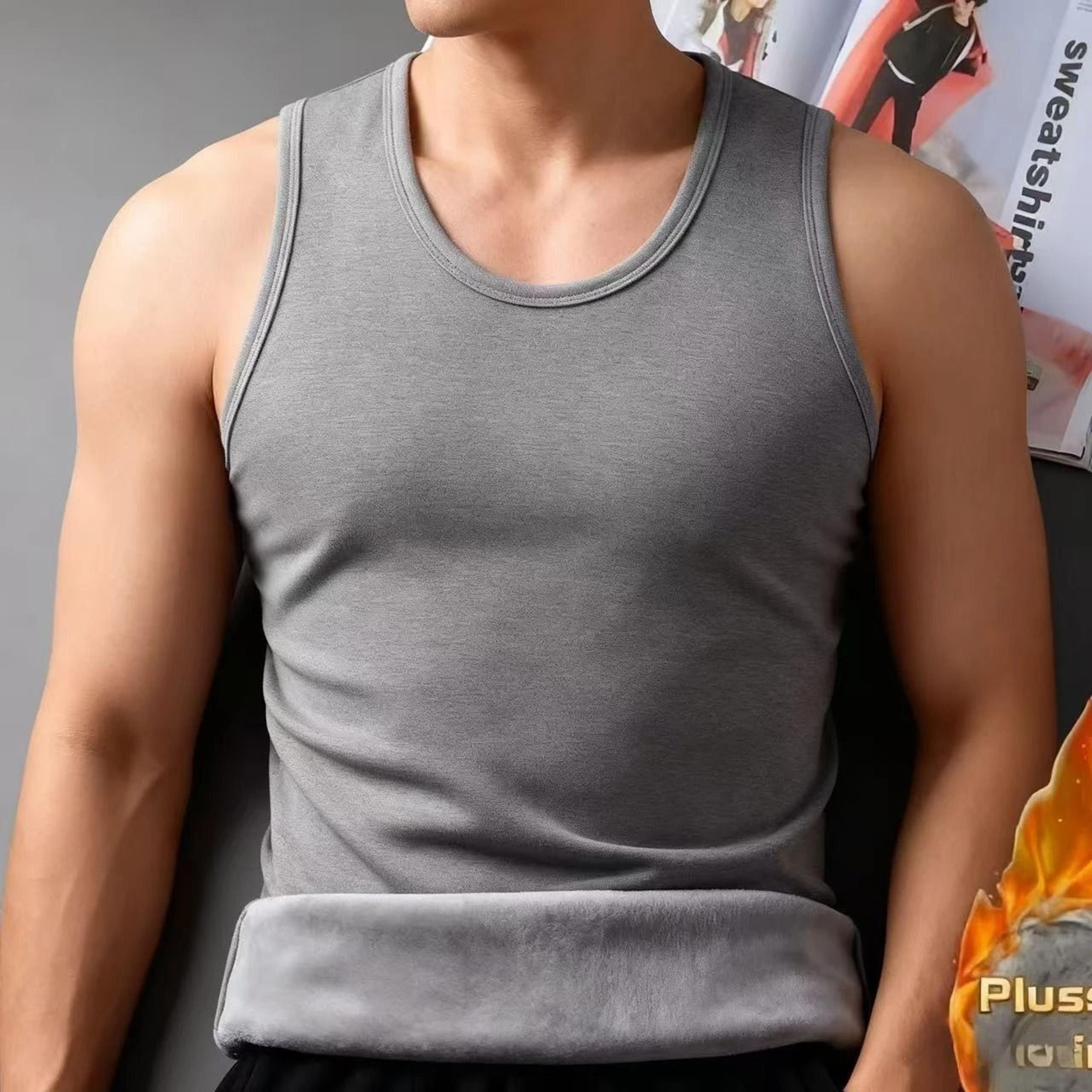 mens thermal sleeveless vest warm winter base layer undershirt