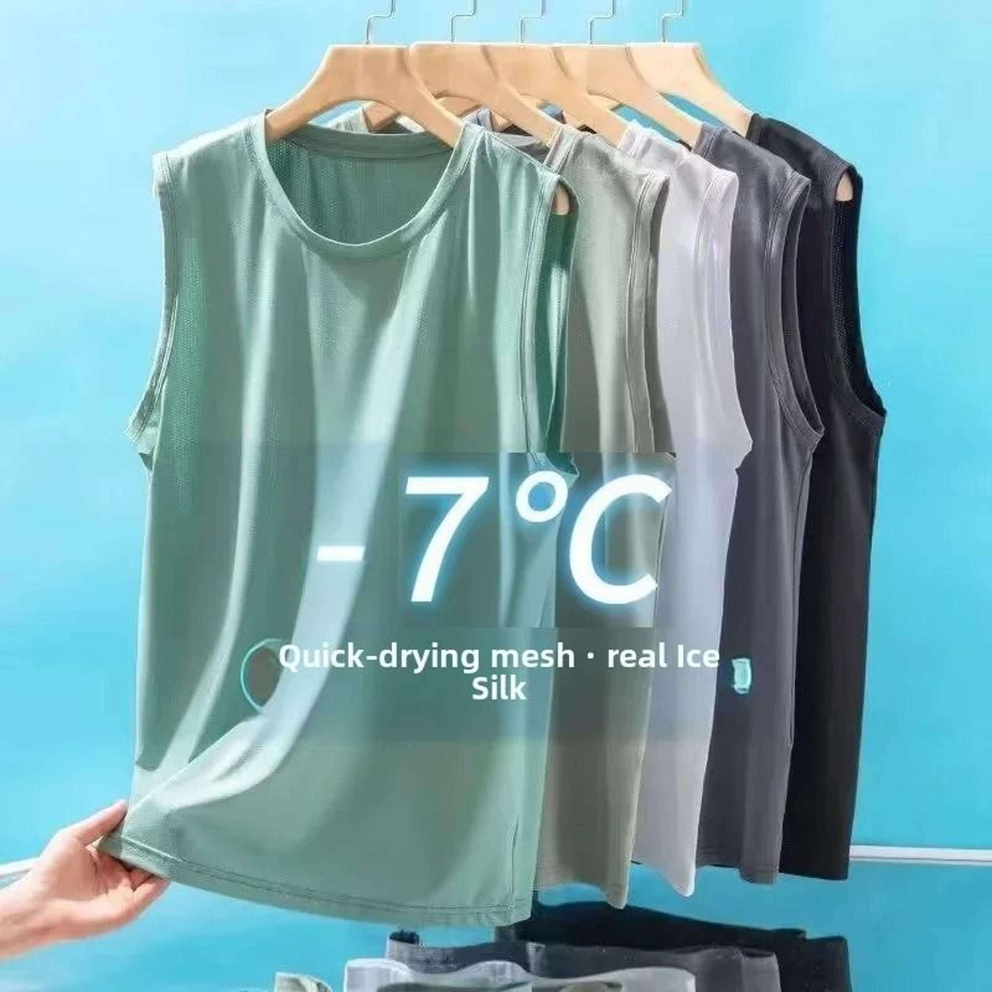 mens ice silk mesh tank top lightweight breathable sports vest