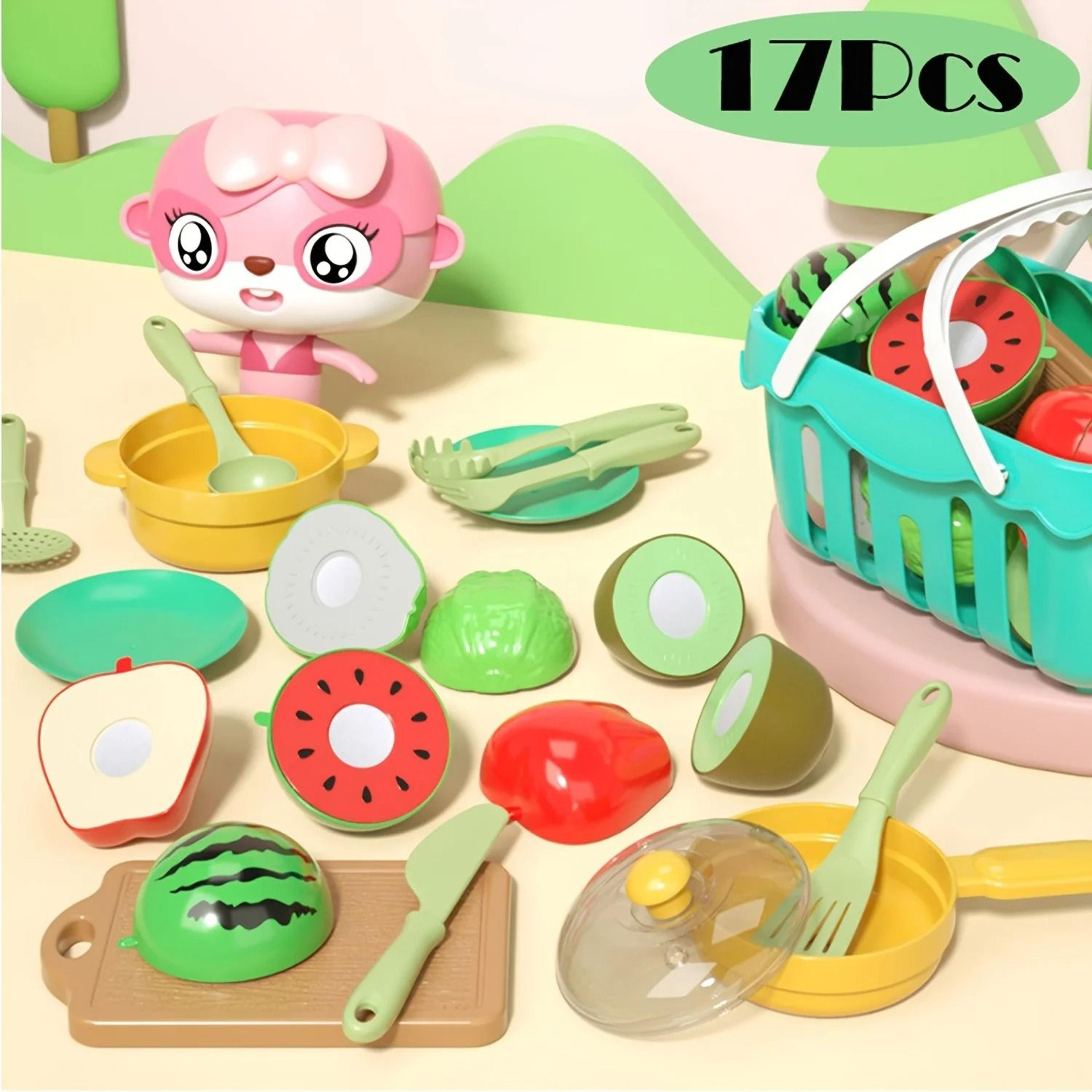 kids pretend play kitchen toys cutting fruit & vegetables educational food set for toddlers