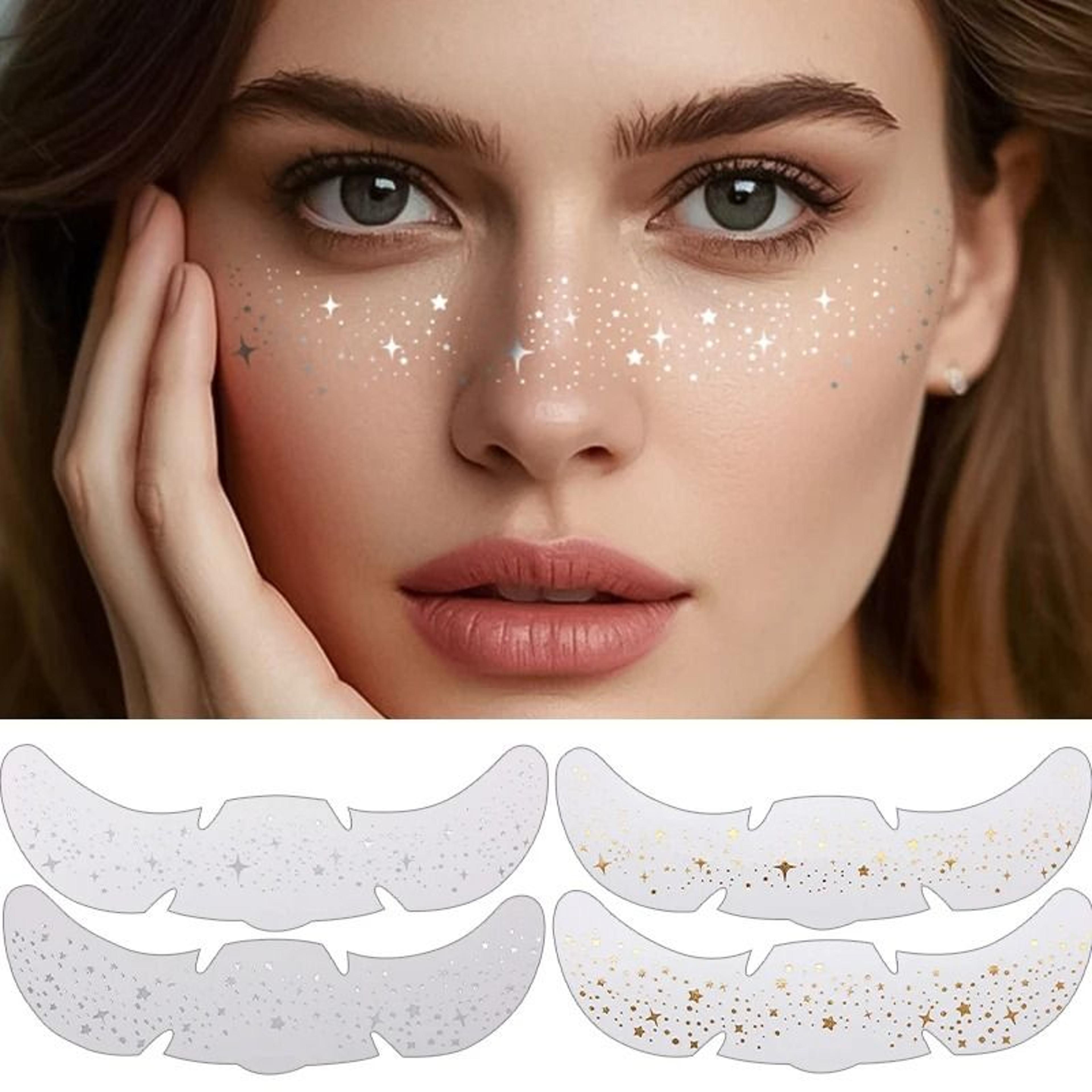 glowdot temporary freckles tattoo stickers metallic fake freckles makeup stickers gold silver face freckles