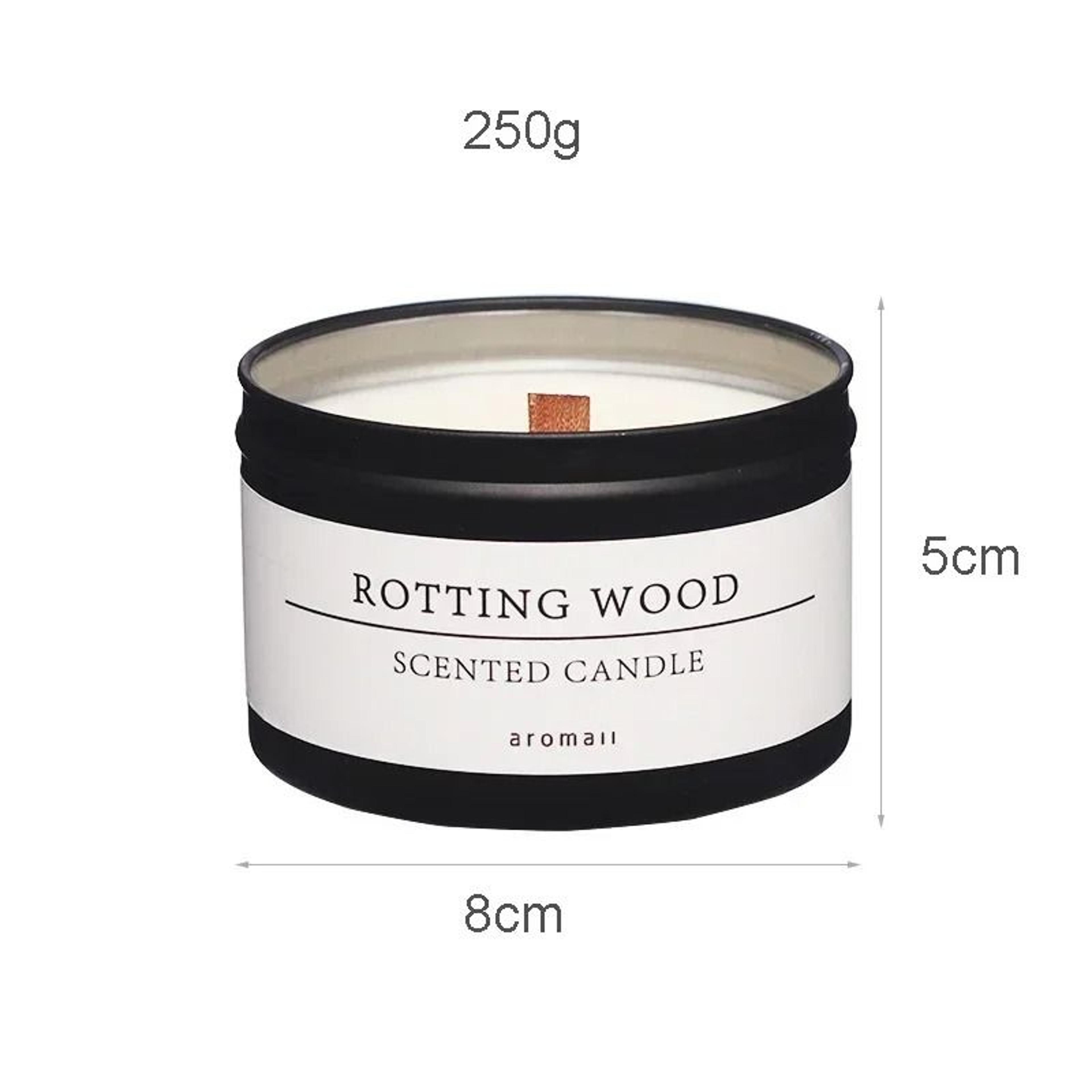 black tin scented candle with wooden wick aromatic decorative candle jar with lid