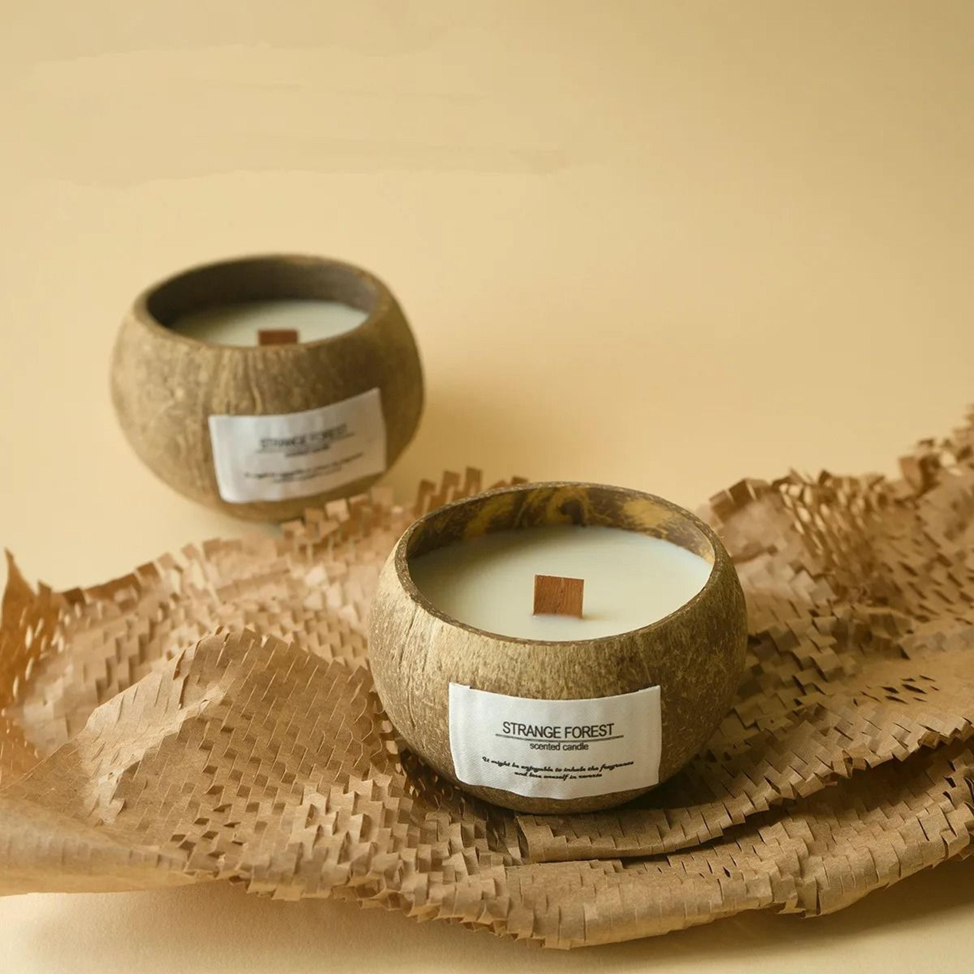 handmade coconut shell candle natural soy wax aromatherapy candle for home decor and gifts