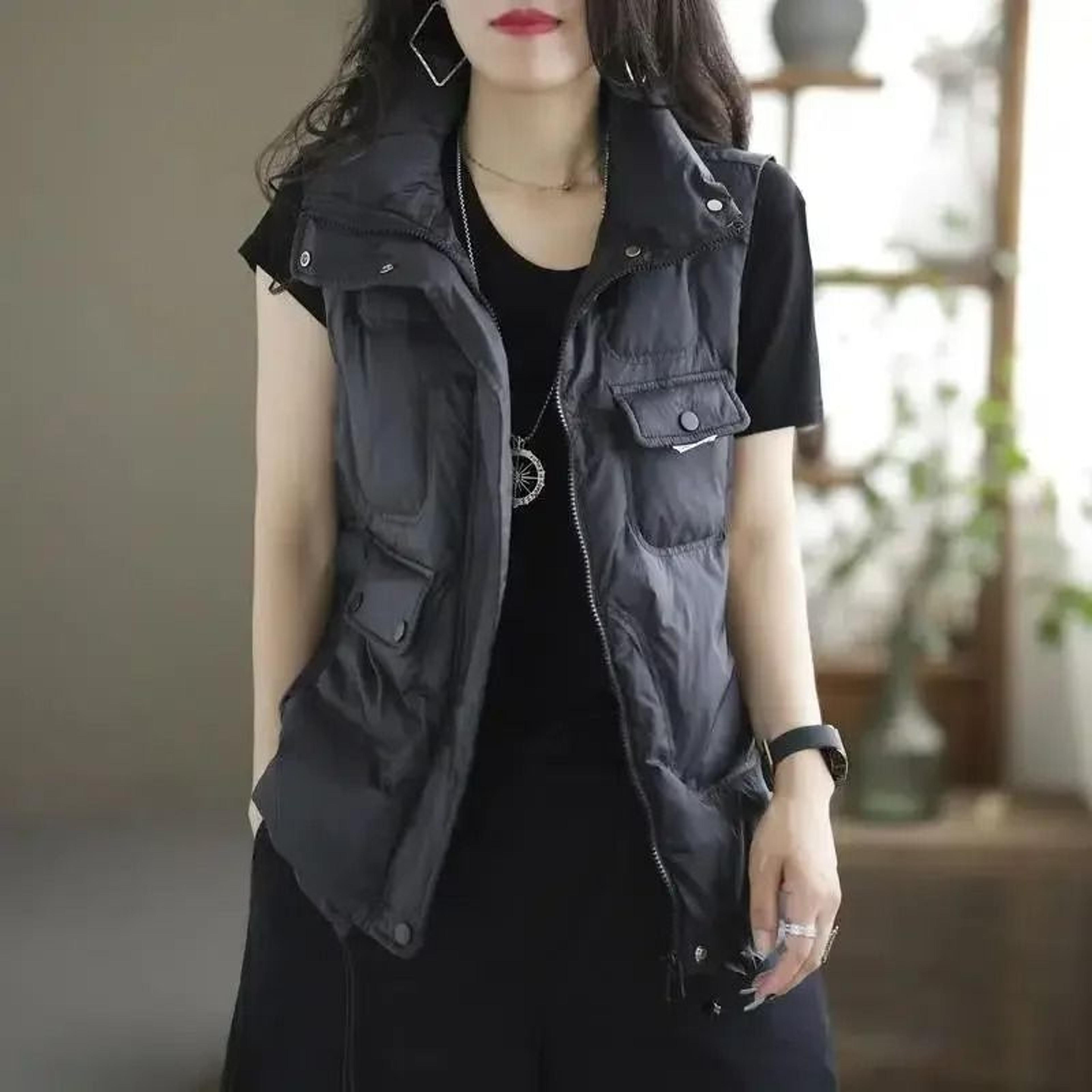 lightweight womens puffer vest sleeveless winter down vest jacket