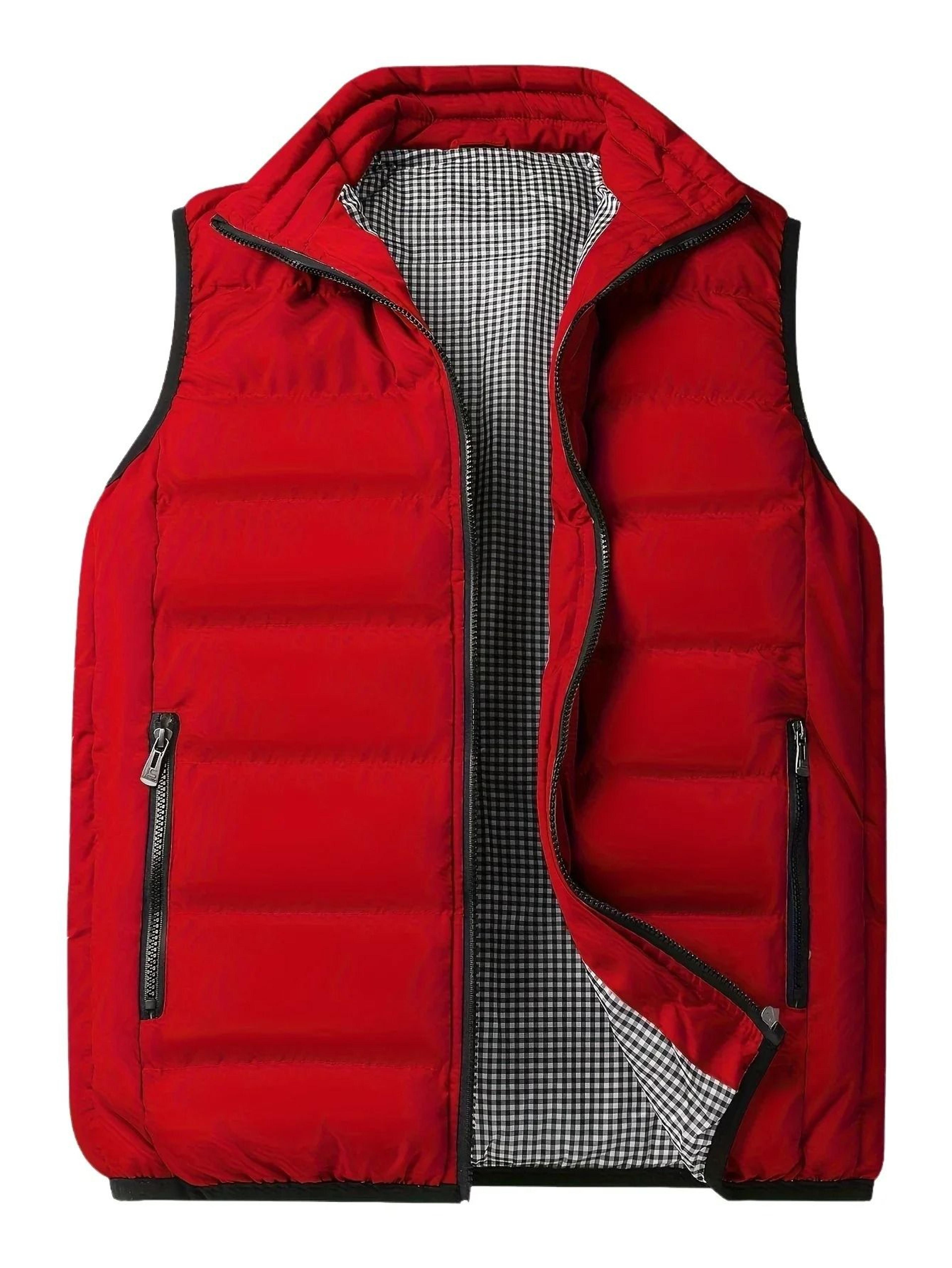 mens windproof puffer vest warm sleeveless winter gilet jacket