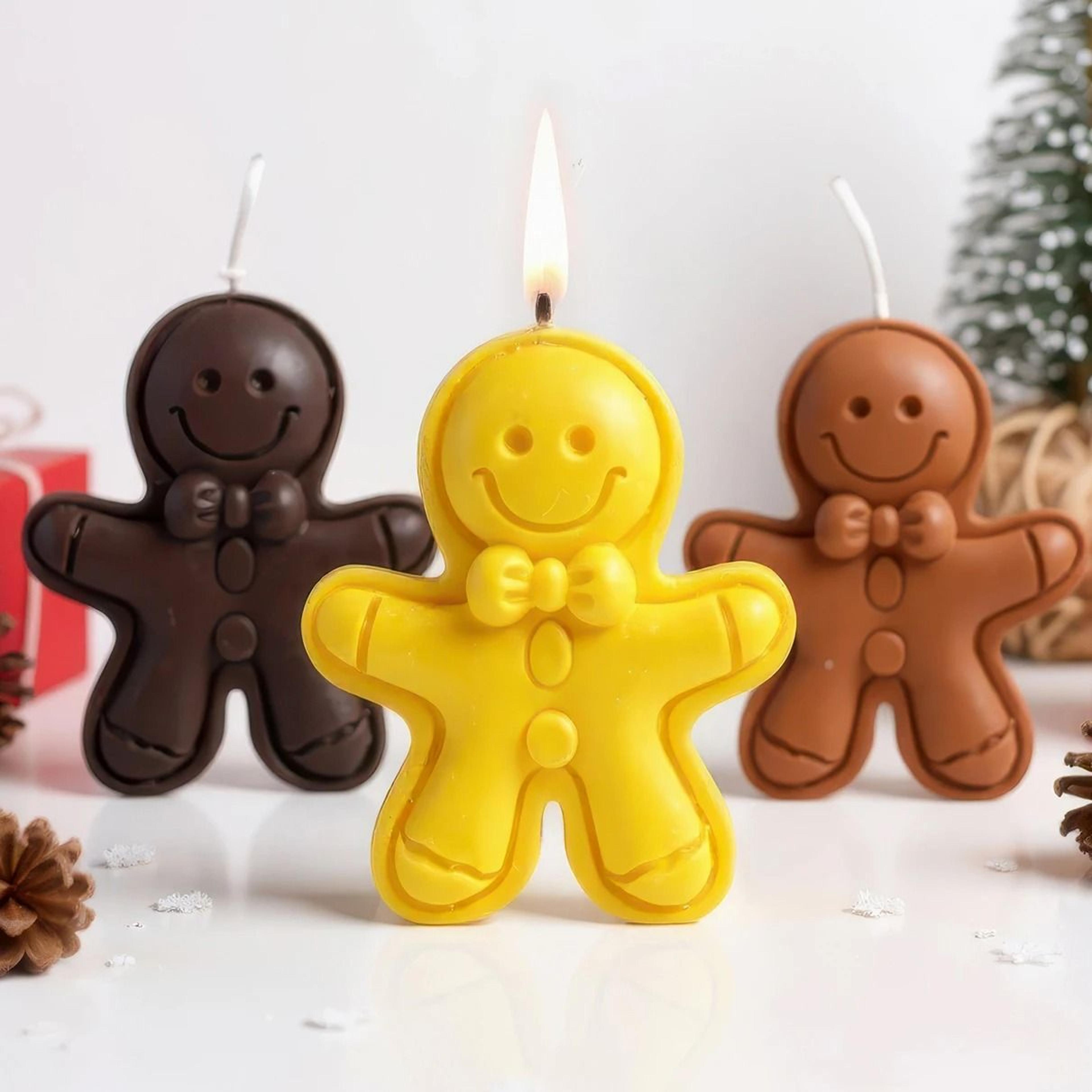 festive gingerbread man scented candle cute christmas aromatherapy decorative candle