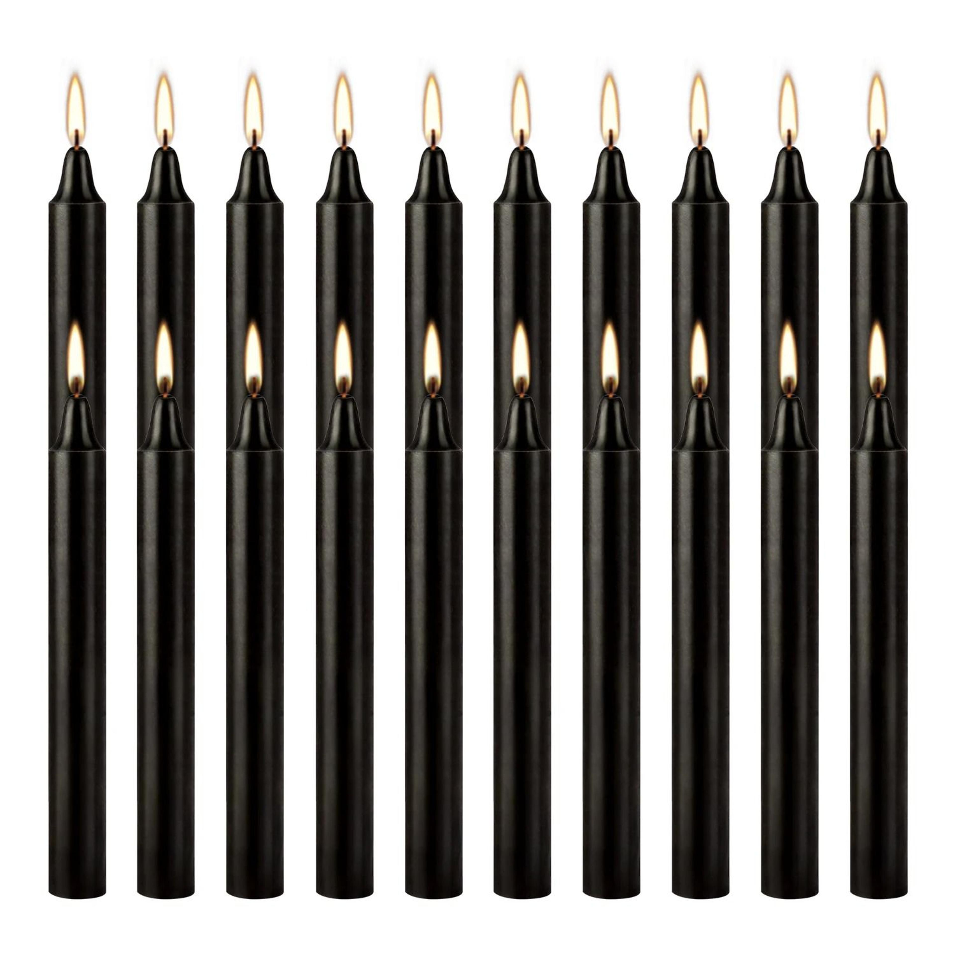 classic black dinner candles set drip free unscented table candles pack of 20