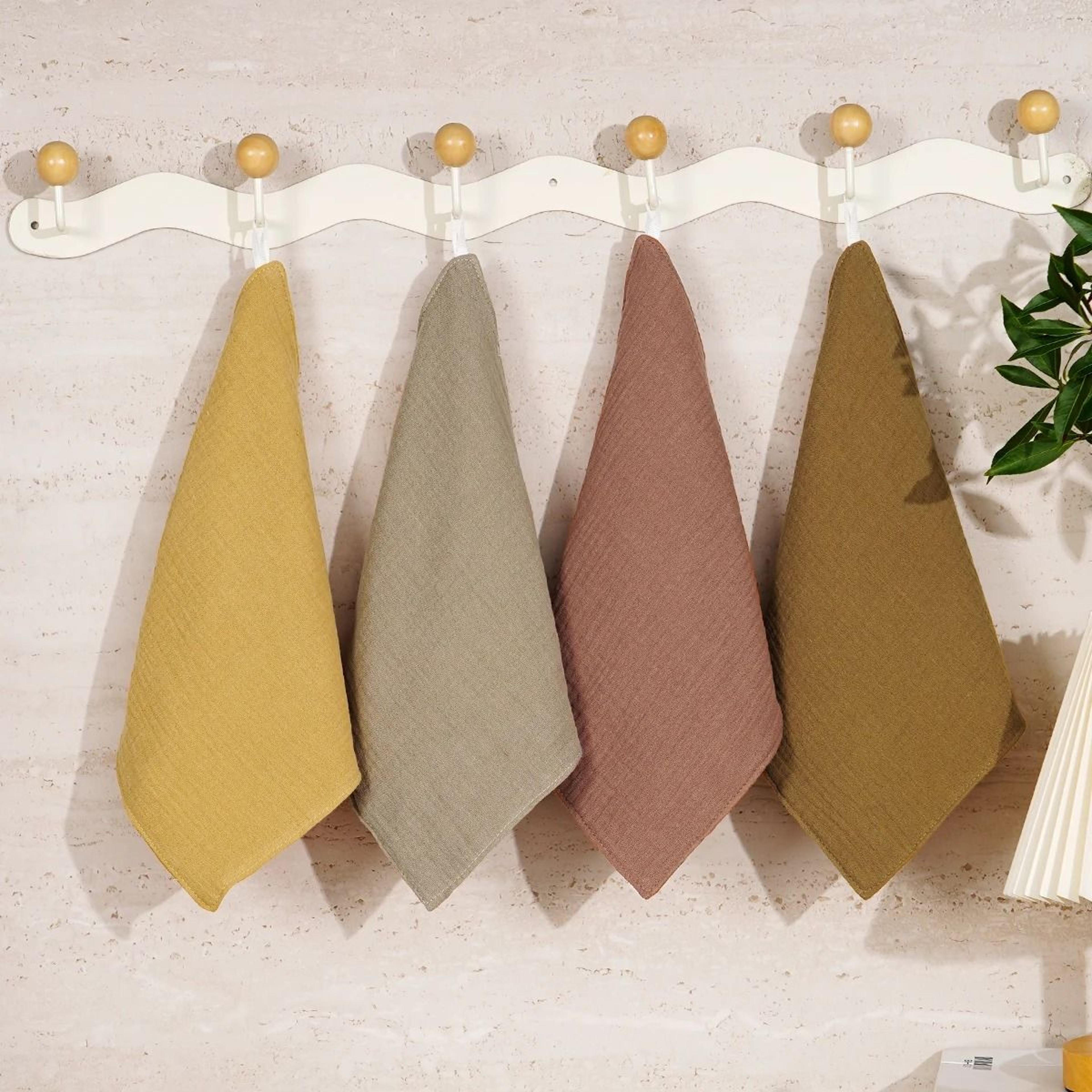 happyflute cotton muslin baby washcloth set soft newborn face towels pack of 4