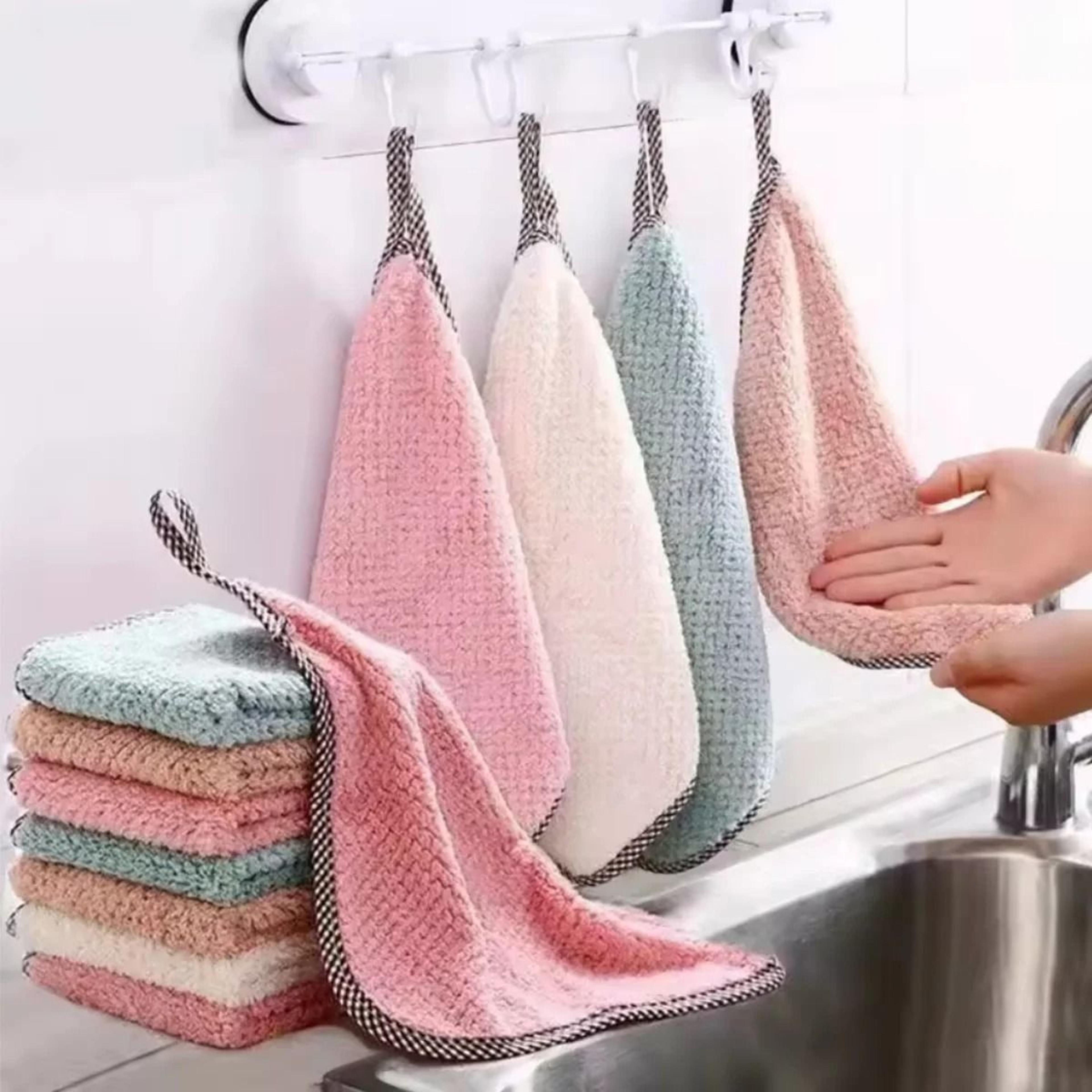 thick absorbent kitchen dish towels non stick oil kitchen cleaning cloth reusable table and dish rags set