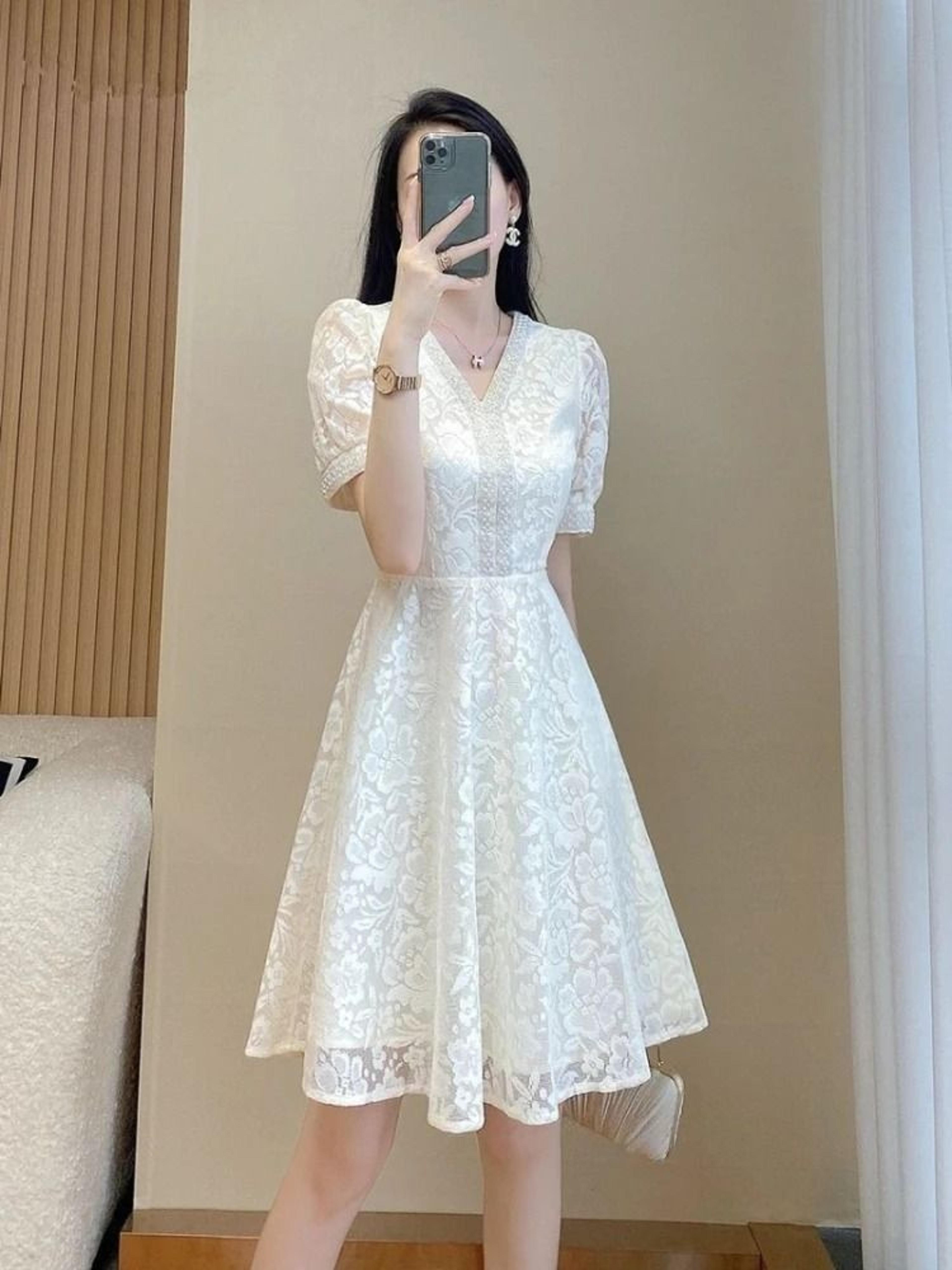elegant white midi dress womens formal occasion dress luxury birthday party dress